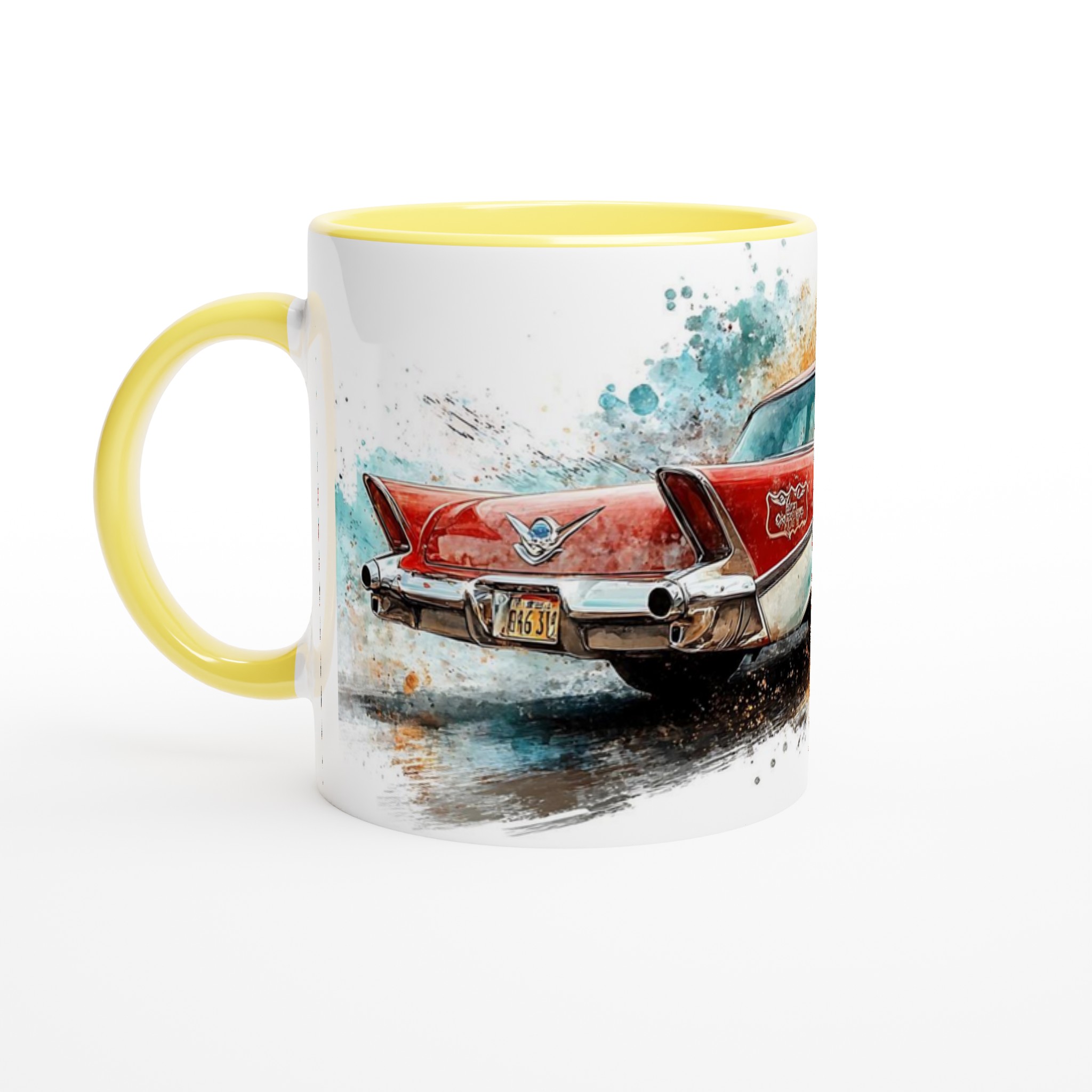 Route 66 Retro Mugg – 11oz Keramikmugg med Vintage Bil & Akvarelldesign, Välj din färg! 3 03da5b26-66ee-4d62-b3a9-0003a7aaaa14