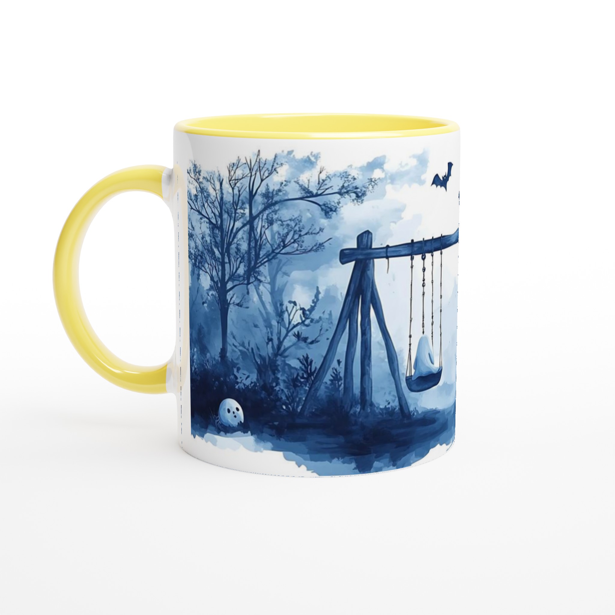 Mystisk Månesken Mugg – Spökliknande Motiv på 11oz Keramik, Välj Din Favoritfärg! 3 03de0883-46ca-48d4-a215-6f8e74ca89e5