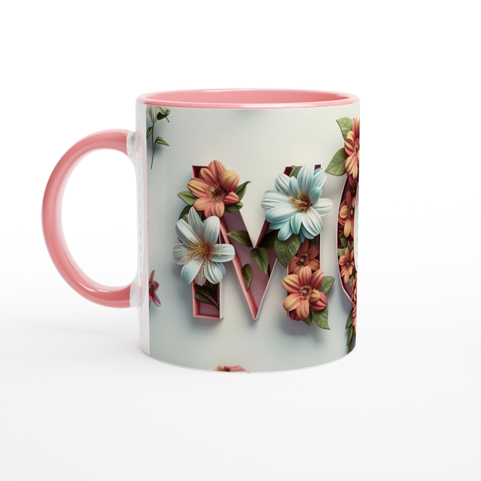 Vit 11oz keramisk mugg med blomstrande motiv – välj din perfekta färg 6 03e2838e-8669-4fe1-ac55-7a56468f5a8f