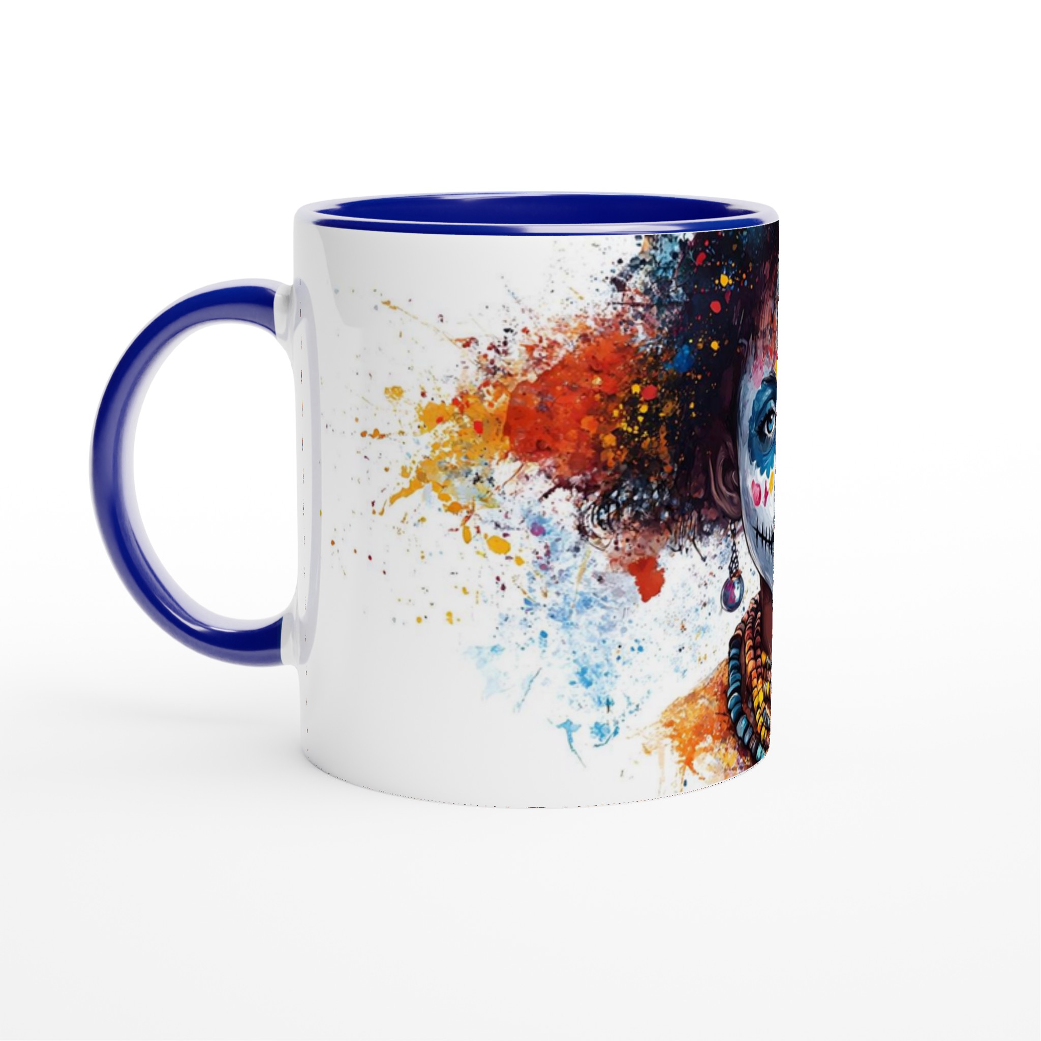 Mångfärgad Sugar Skull 11oz Keramisk Mugg – Konstnärligt Tryck & Valfri Färg 2 03fc08bf-909b-4120-a894-aad91a9e8128