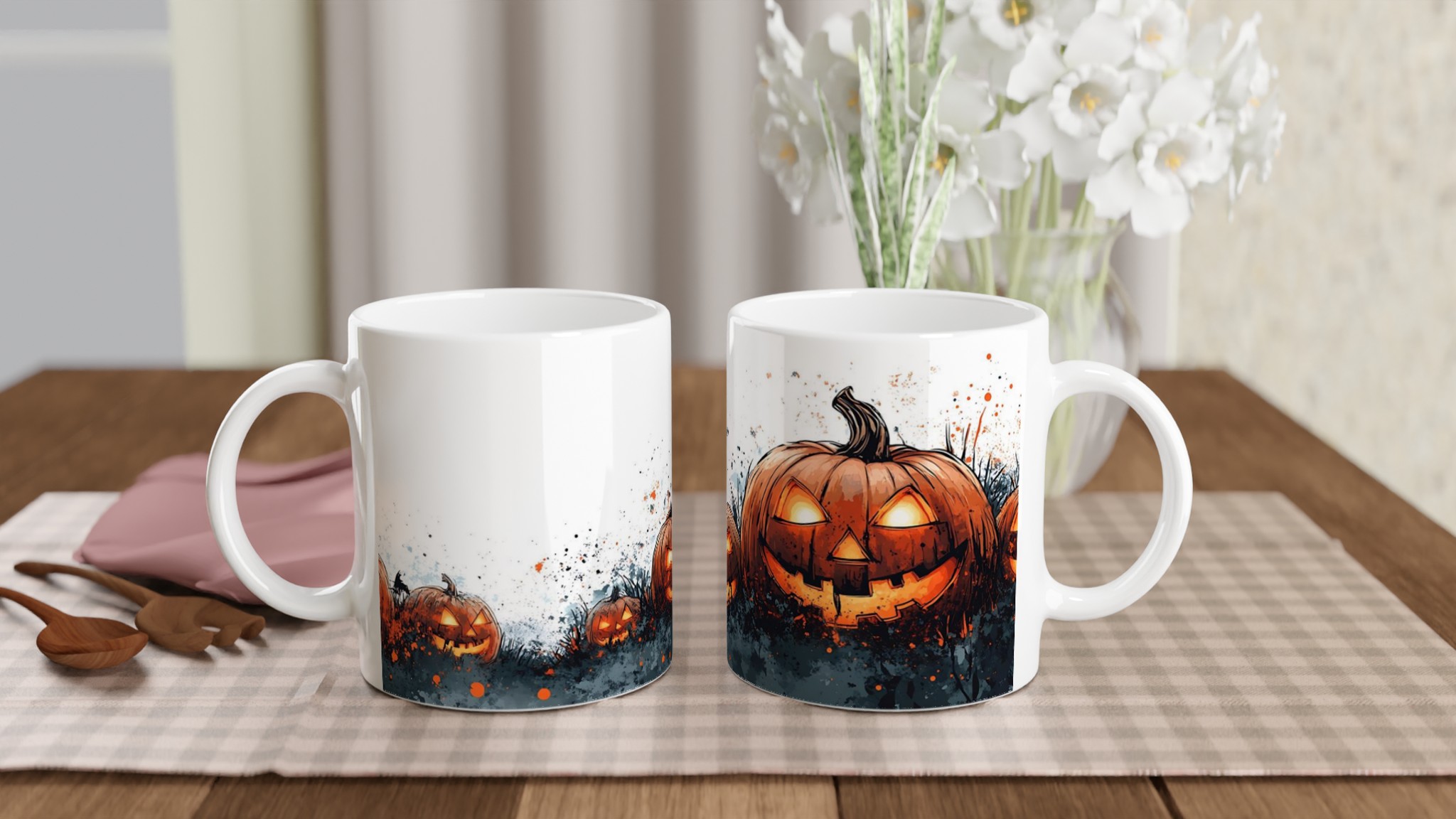 Läskig Halloween Jack-o'-Lantern Mugg - 11oz Keramikmugg för Kusliga Stunder 10 041f92ed-b775-4fe9-8e74-1a92f77e6894