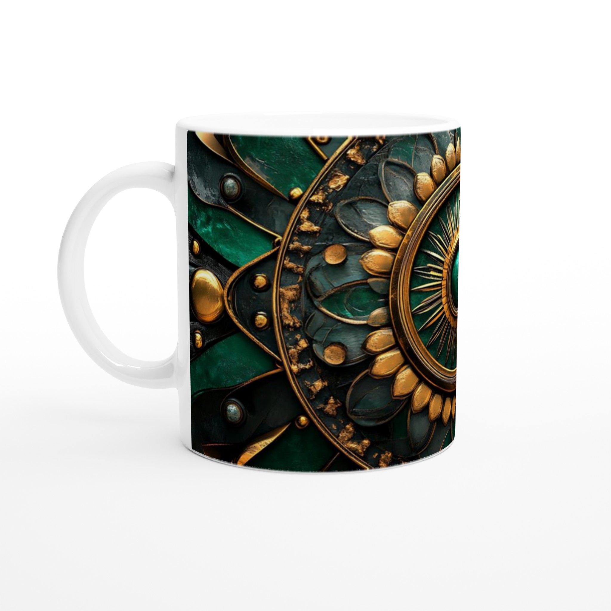 Mångfärgad 11oz Keramisk Mugg: Konstnärlig Design i Guld & Smyckesgrönt – Välj Din Favoritfärg! 1 0428f0fe-cf75-4bc3-871f-41f9315b1741