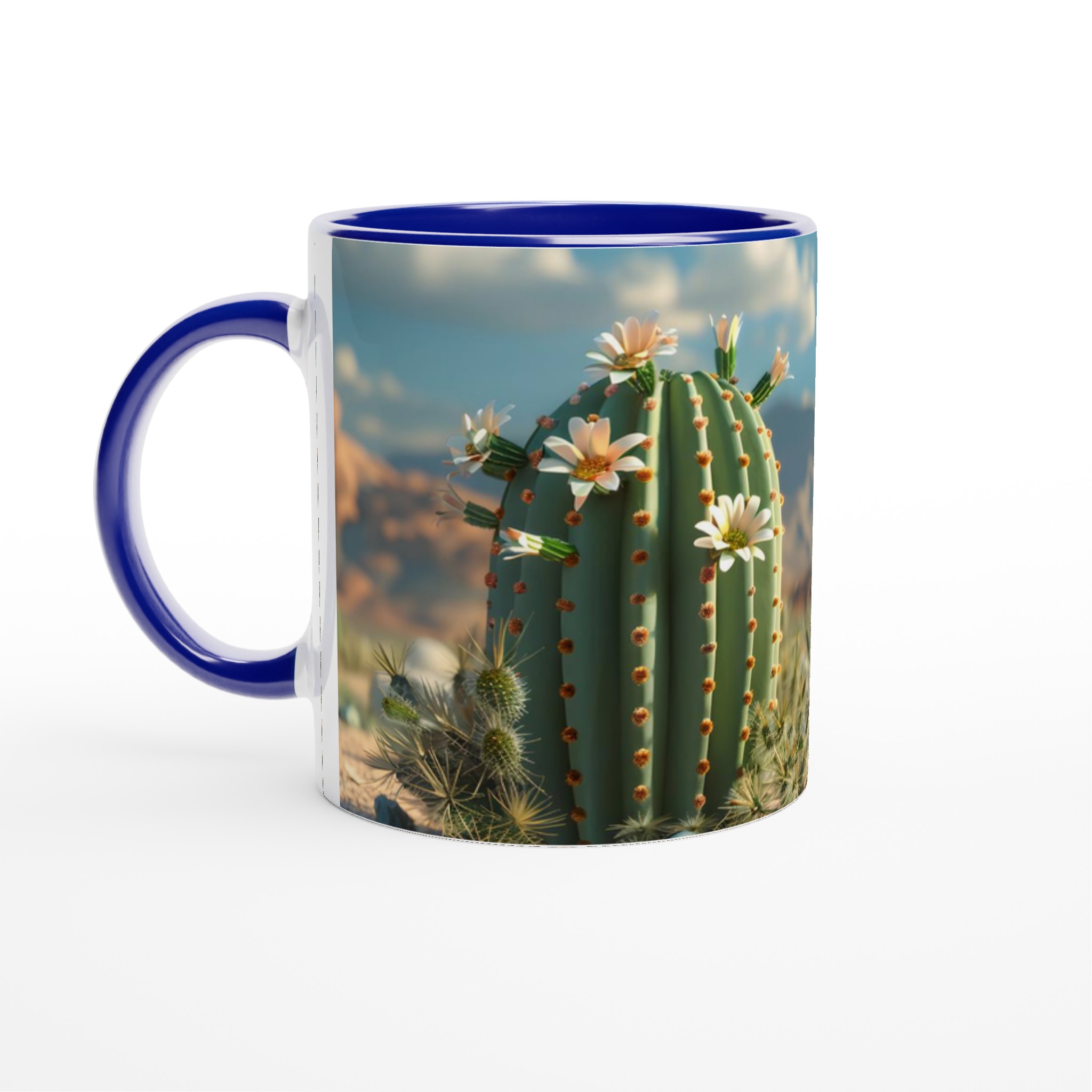 Kaktusblomster Keramikmugg - 11oz, Levande Desert Blommor för Kaffe & Te 2 0429905d-dcac-4cfd-b1de-58c75a47df68