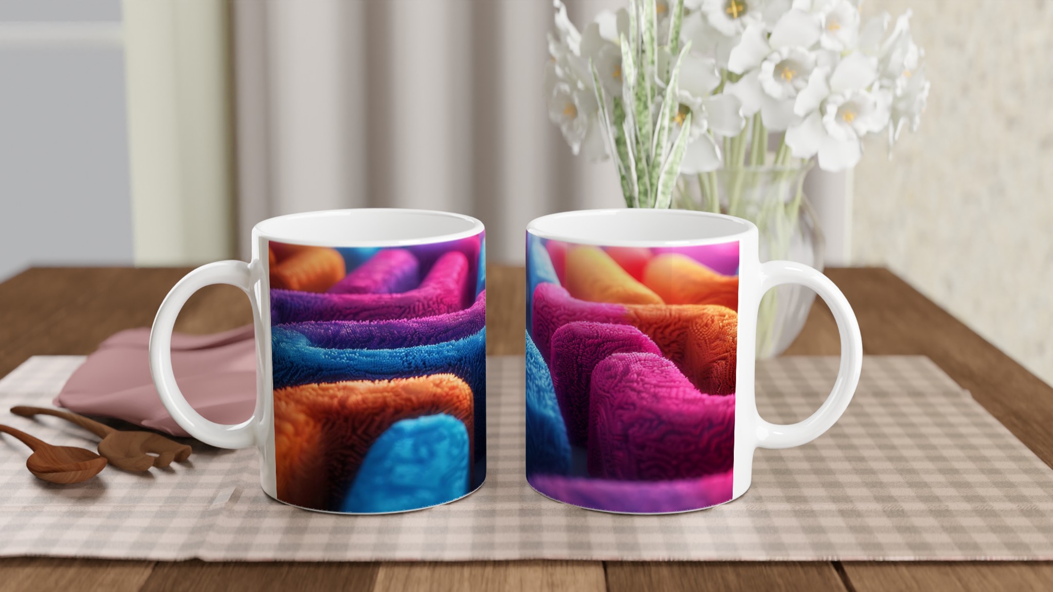 Abstrakt Mjuk Textur Keramikmugg – 11 oz i ditt val av livfulla färger 10 048adf65-f07a-42e9-b0c5-c06292faa100