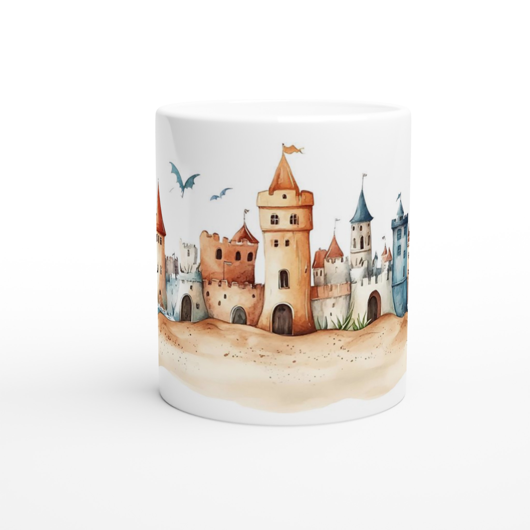 Fantasy Sand Castle Keramisk Mugg – Drömlikt Akvarelltryck med Slott och Drakar, Perfekt för Äventyrslystna 8 04c02475-a276-4d74-b0de-4147ebf4da72