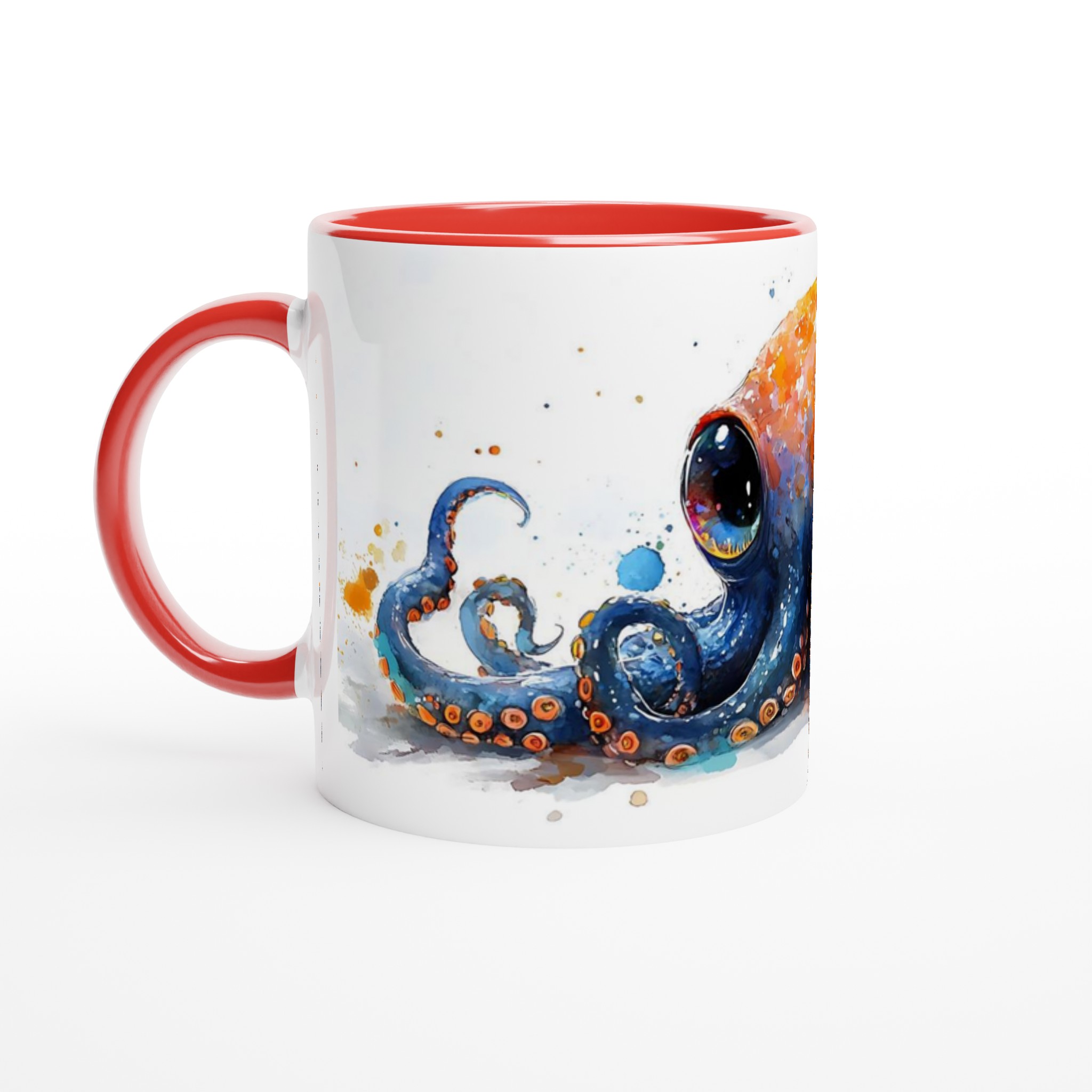 Bläckfisk Mugg – Färgglad Akvarell Bläckfisk Keramisk Mugg 11oz – Perfekt för Konstälskare 5 04f1d18f-9f32-49c1-b285-8f4e5c745ec8