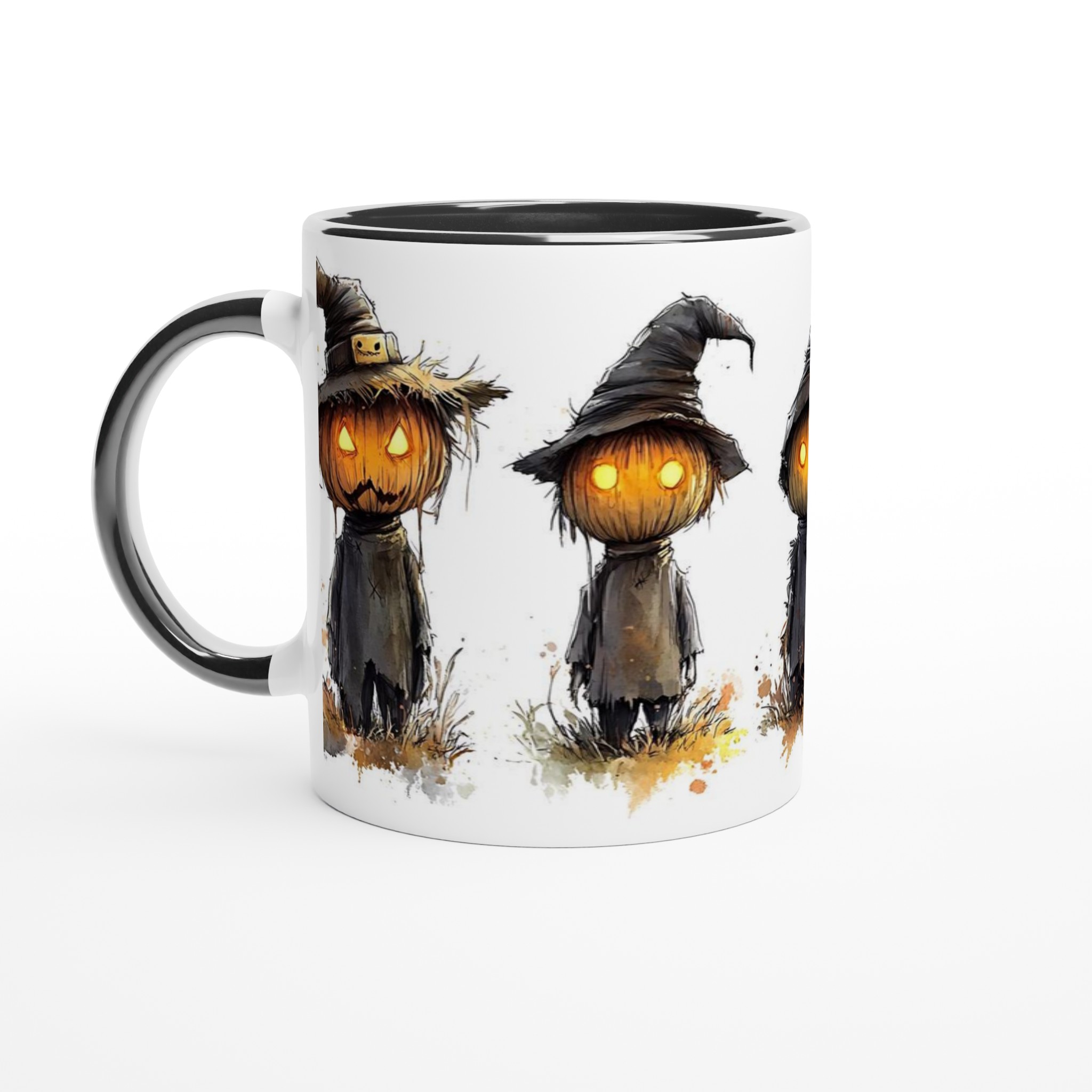 Mystiska Spökhistorier Mugg - Skräckinjagande Pumpor i Vattenfärg, 11oz Keramikmugg 4 04f78dbb-4222-44d6-b6dd-dd7a0da061bb