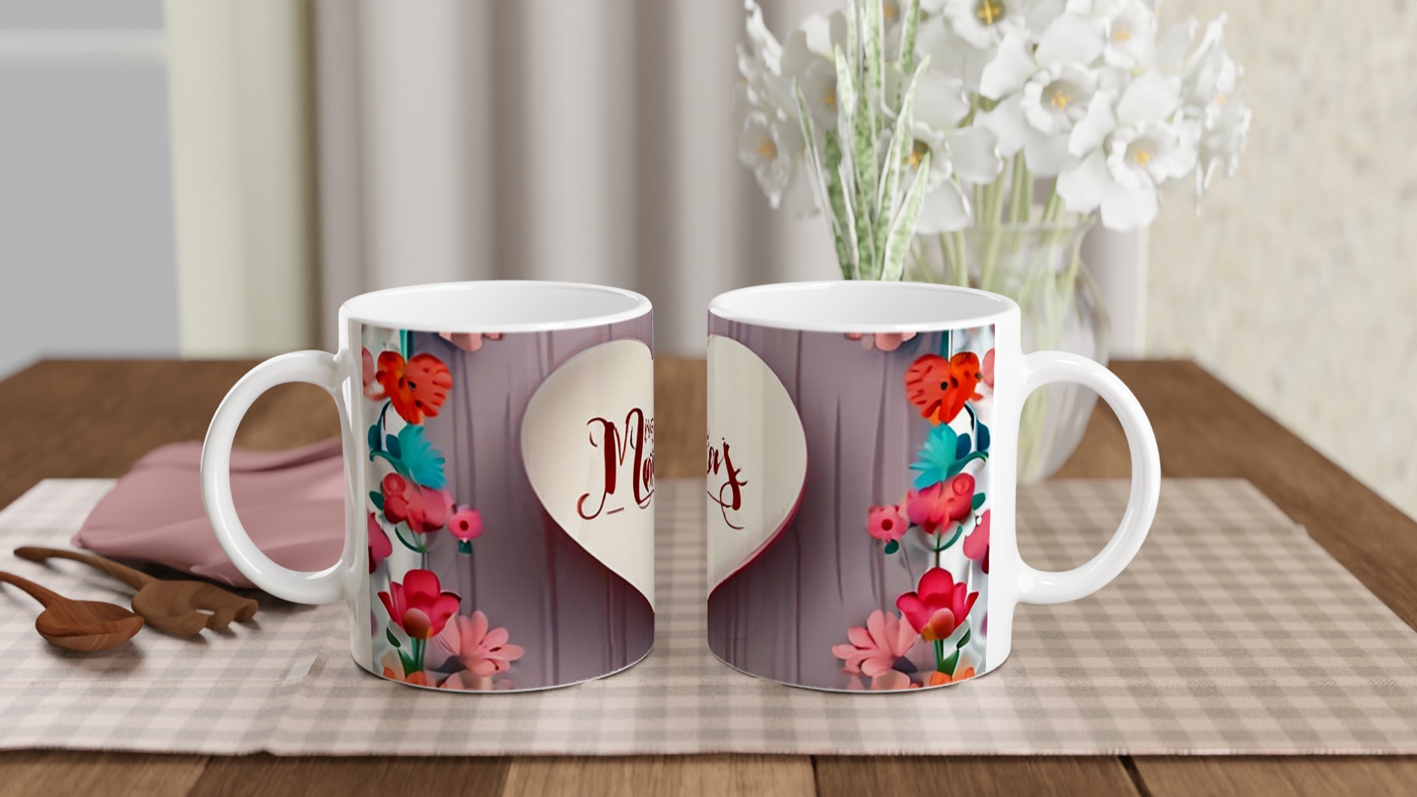 Vit 11oz keramisk mugg med hjärta och blomsterdesign – välj din perfekta färg 10 05198684-9438-4655-9741-1e3978fa49a5