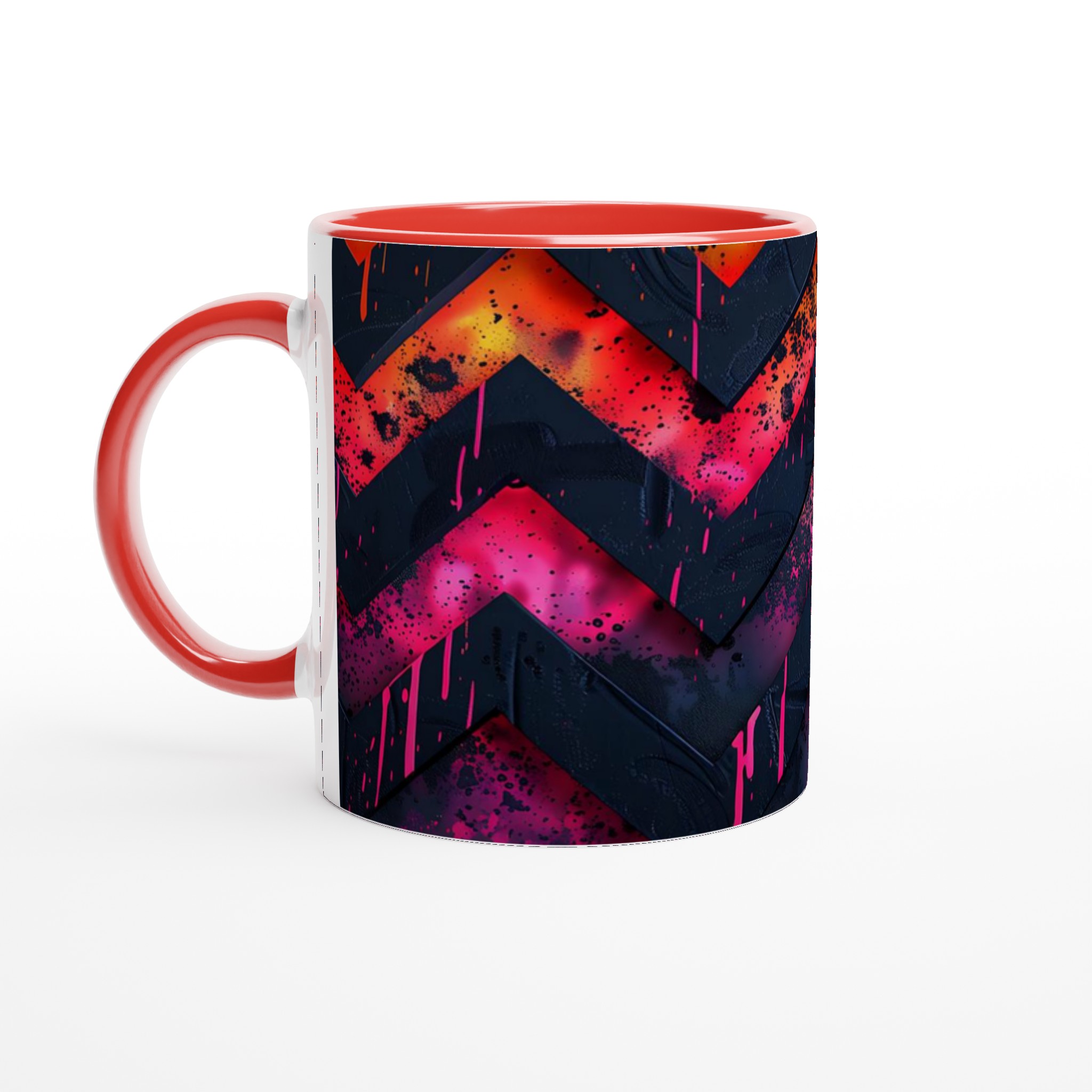 Vit 11oz keramisk mugg med djärva neonmönster – välj bland sju färgstarka keramiska nyanser 6 052a6633-3dd8-4e45-b5ef-e400bbd0e301