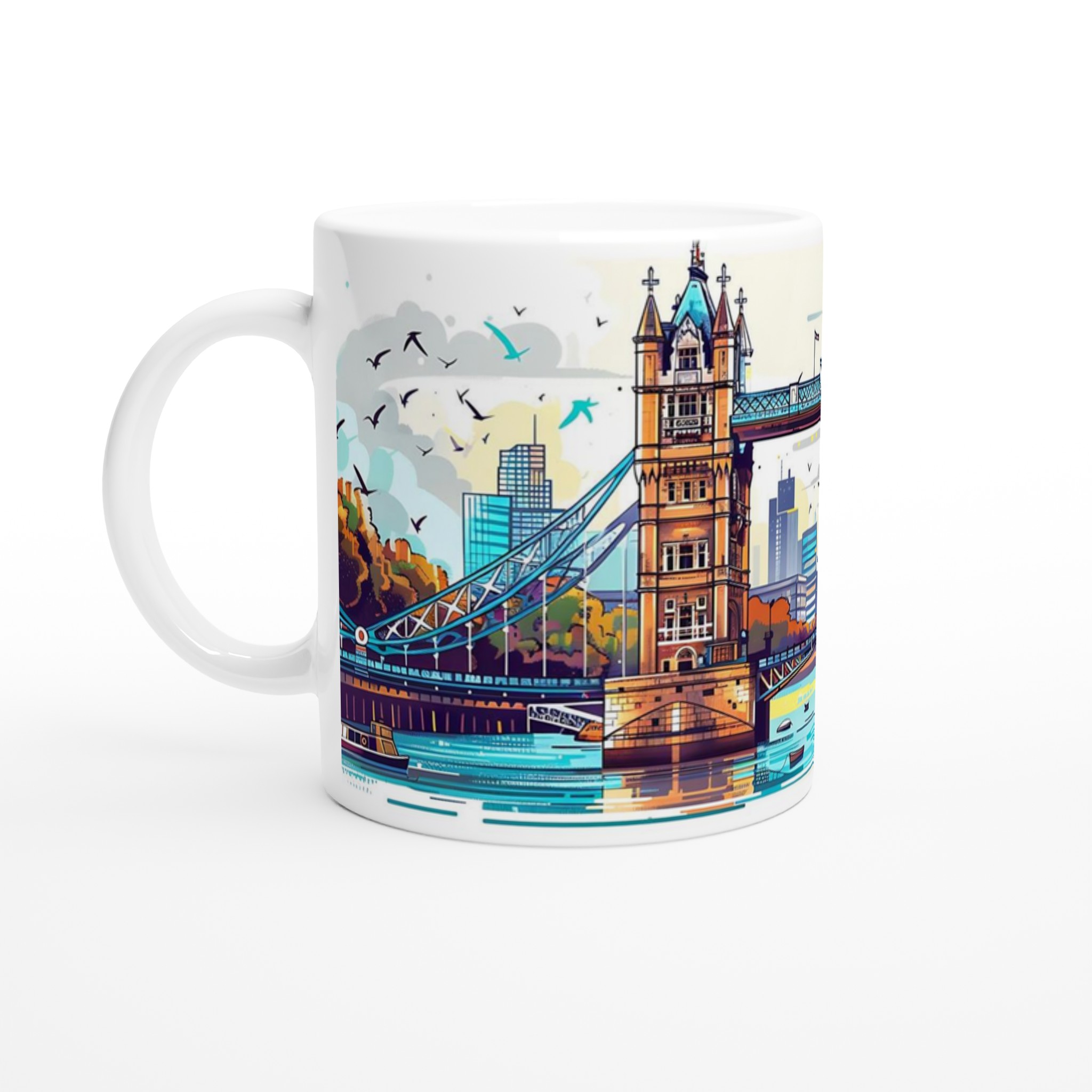 London Bridge Akvarellmugg – Konstnärlig 11oz Keramikmugg i ditt färgval 1 0555a320-aaa3-476e-8566-7b5f5ba76bad