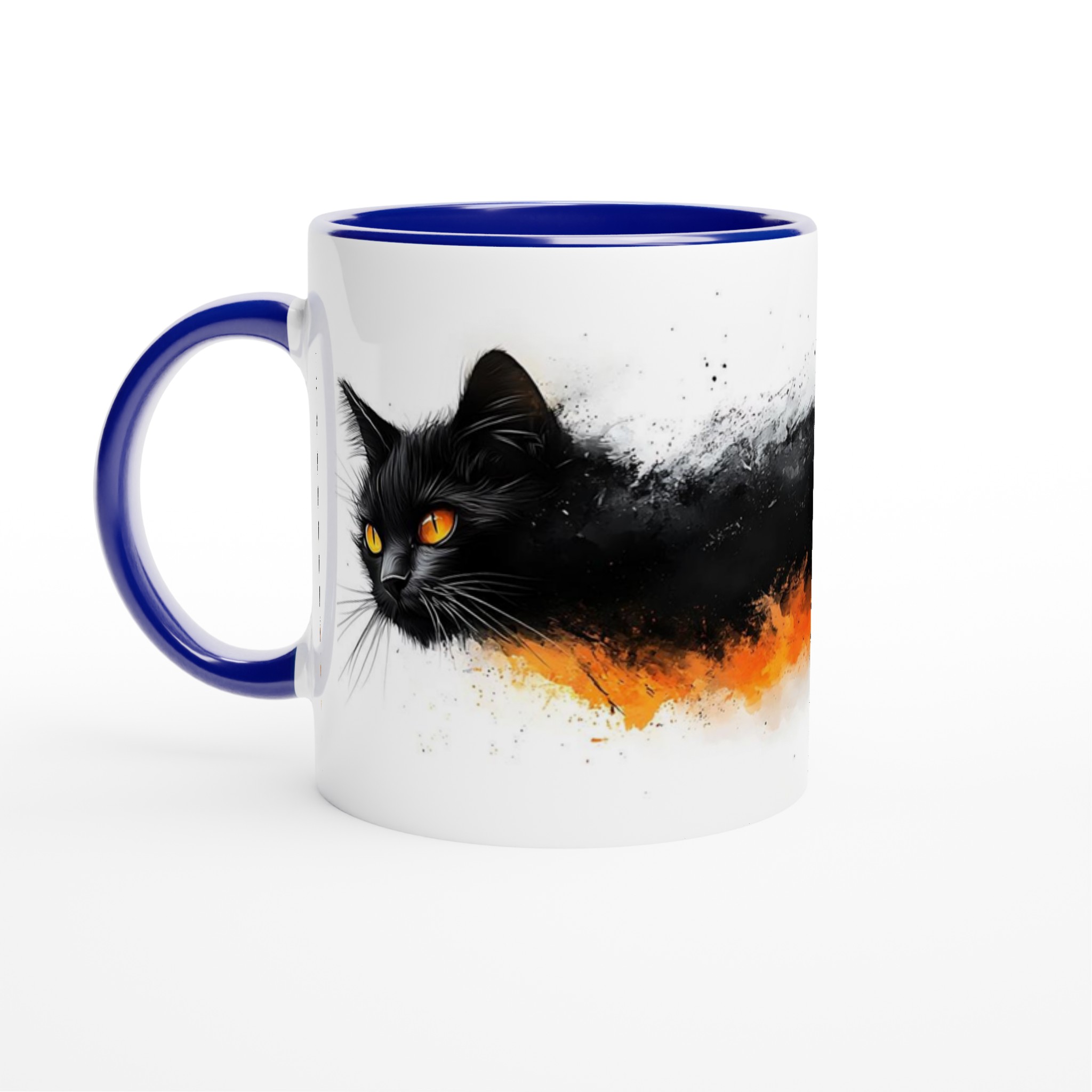 Mystisk Svart Katt Keramisk Mugg - Eldiga Ögon, Konstnärlig Design i Ditt Val av Färg 2 05654d0e-2aaa-416c-9d4a-dda956e94b91