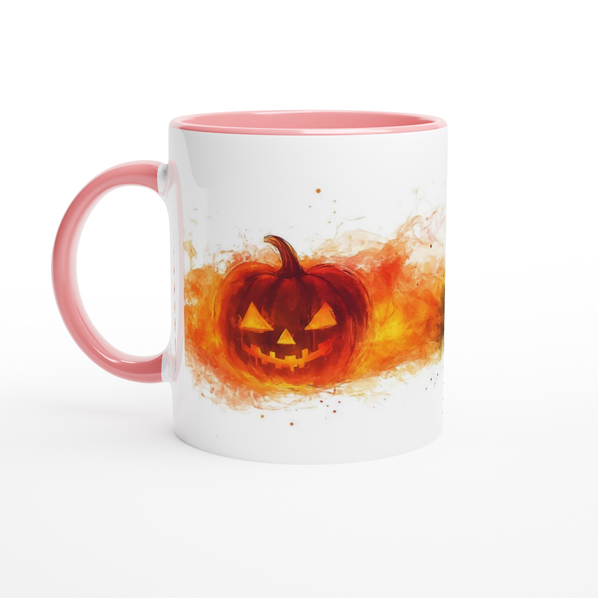 Mystisk Halloween Keramikmugg - Pumpa och Spöklikt Barn i Akvarellstil, Välj bland 7 Färger 6 0585aec7-5a85-44fd-9393-50773e77bdf9