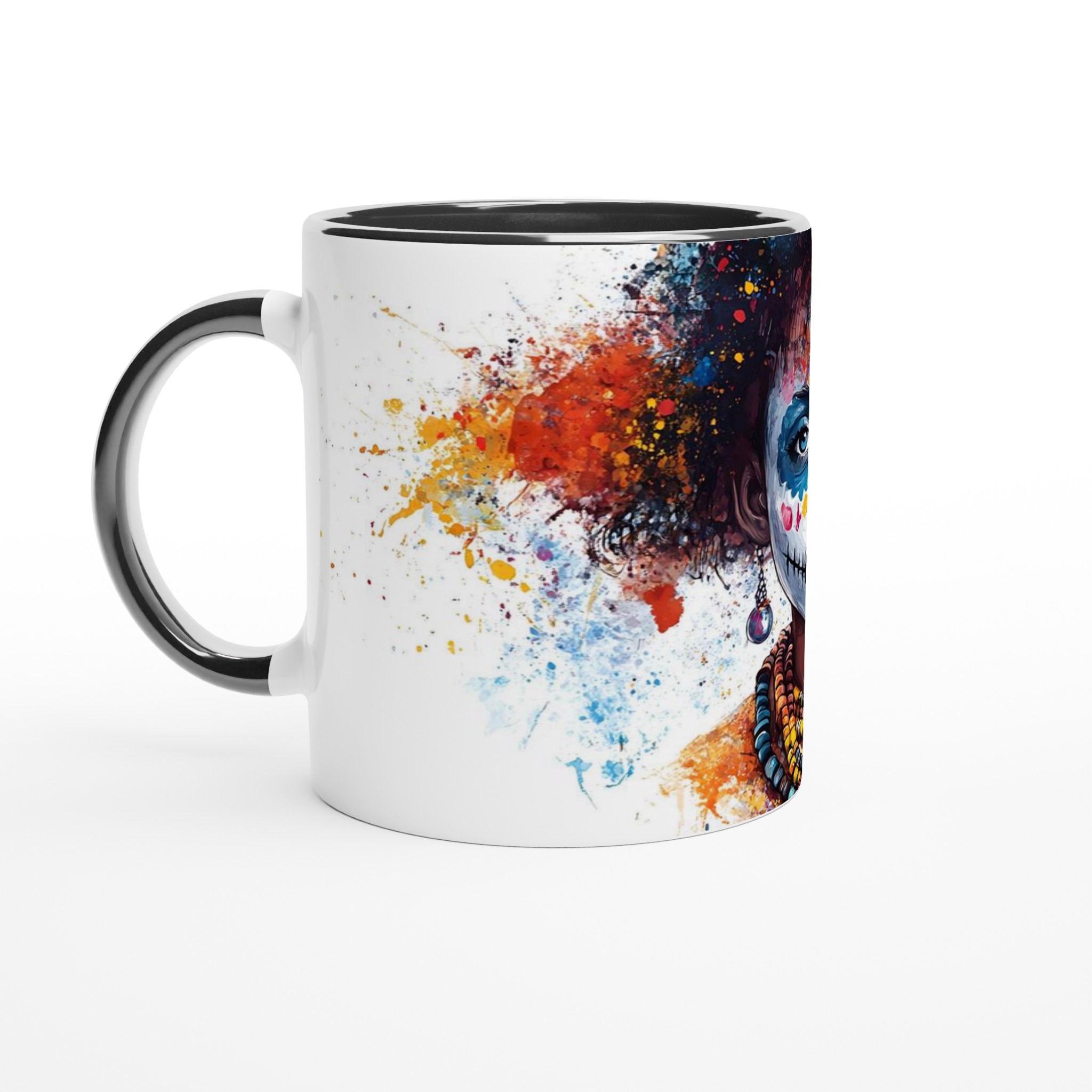 Mångfärgad Sugar Skull 11oz Keramisk Mugg – Konstnärligt Tryck & Valfri Färg 4 0589ca66-741c-4e47-9989-4cdf6fca4e45