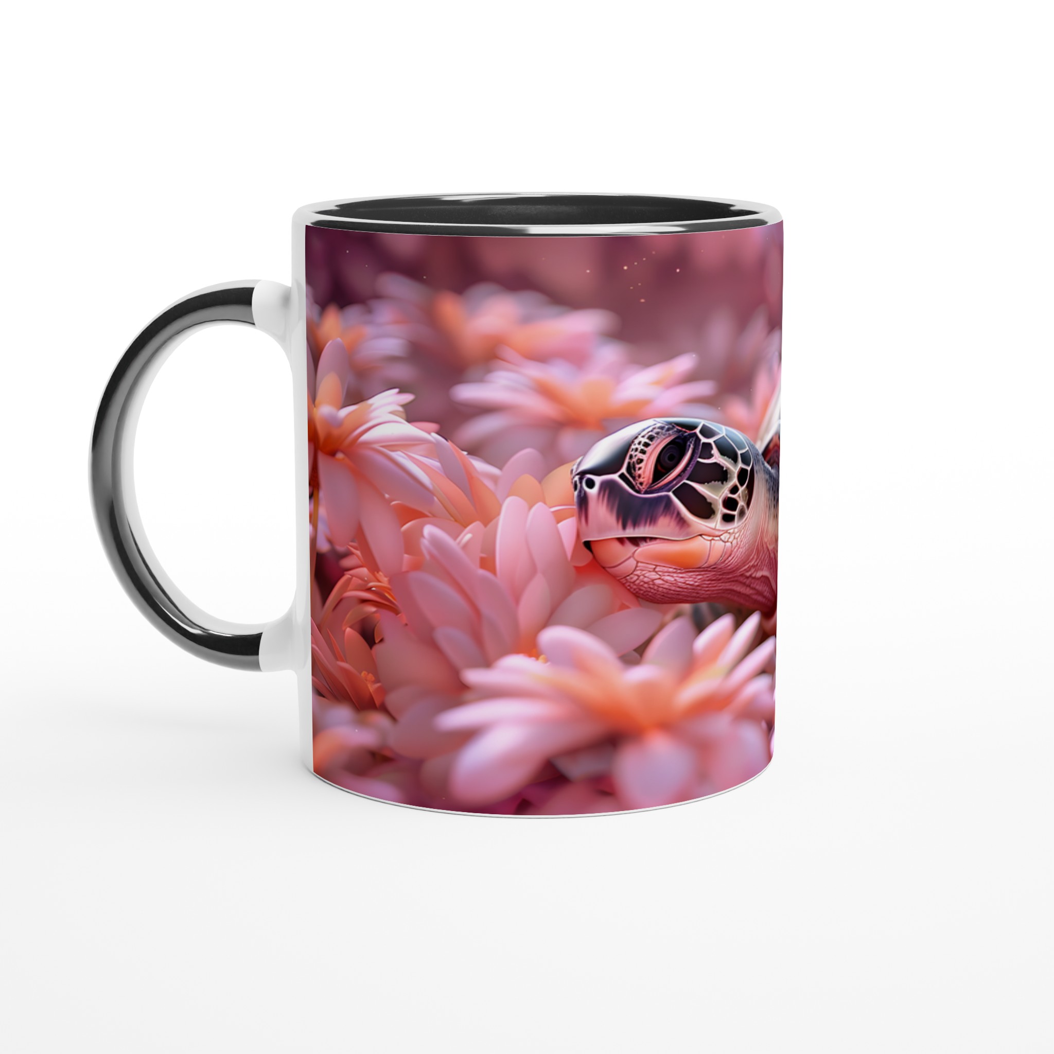 Sjösköldpadda bland Rosor – Keramisk Mugg i Valfri Färg 4 0598413a-6c19-475c-9d94-fa0aafd0e42a
