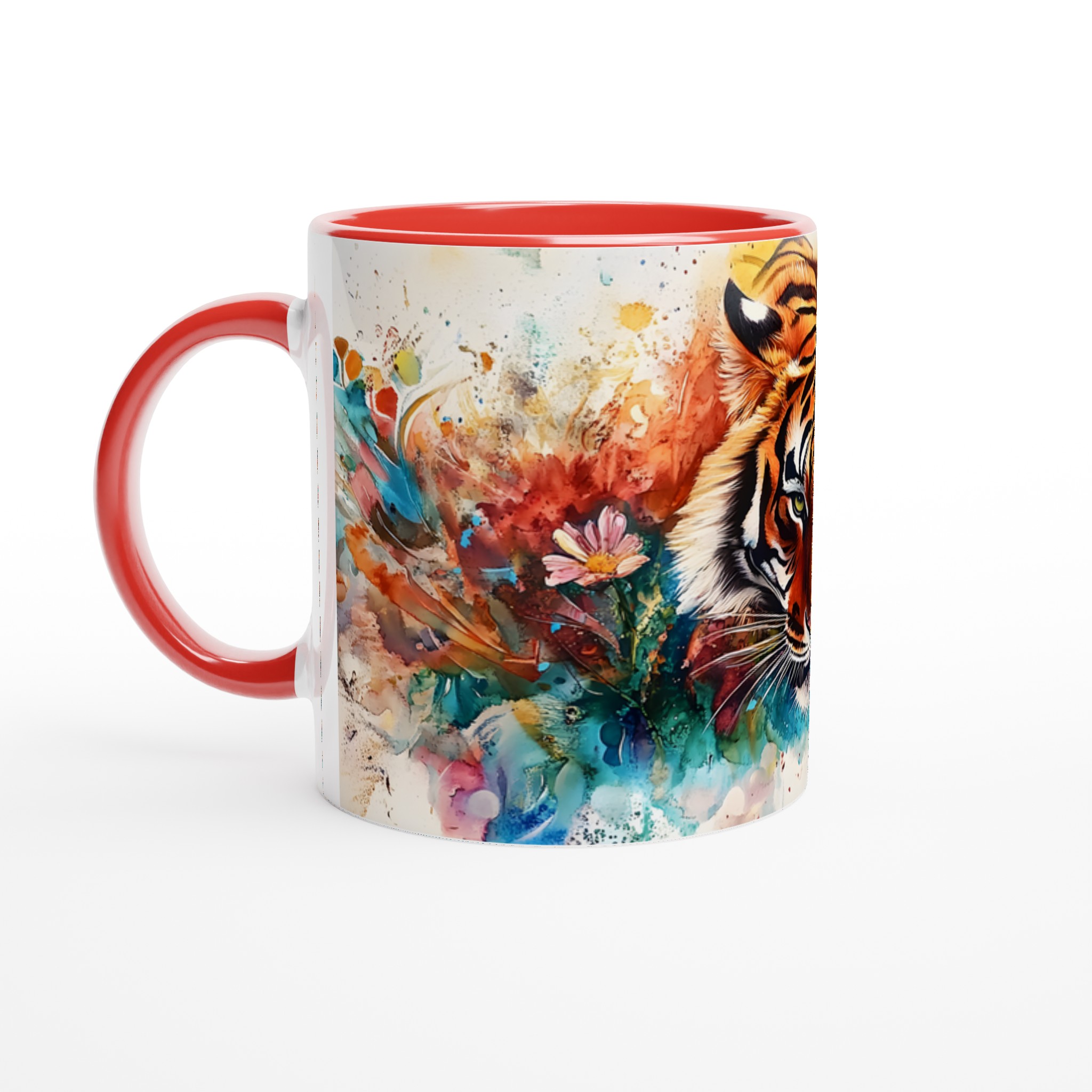 Abstrakt Akvarell Tiger Mugg – Vibrerande Konstmugg i Keramik, Välj Din Färg! 5 05a6ad71-6279-47e7-b989-ec3164900c6a