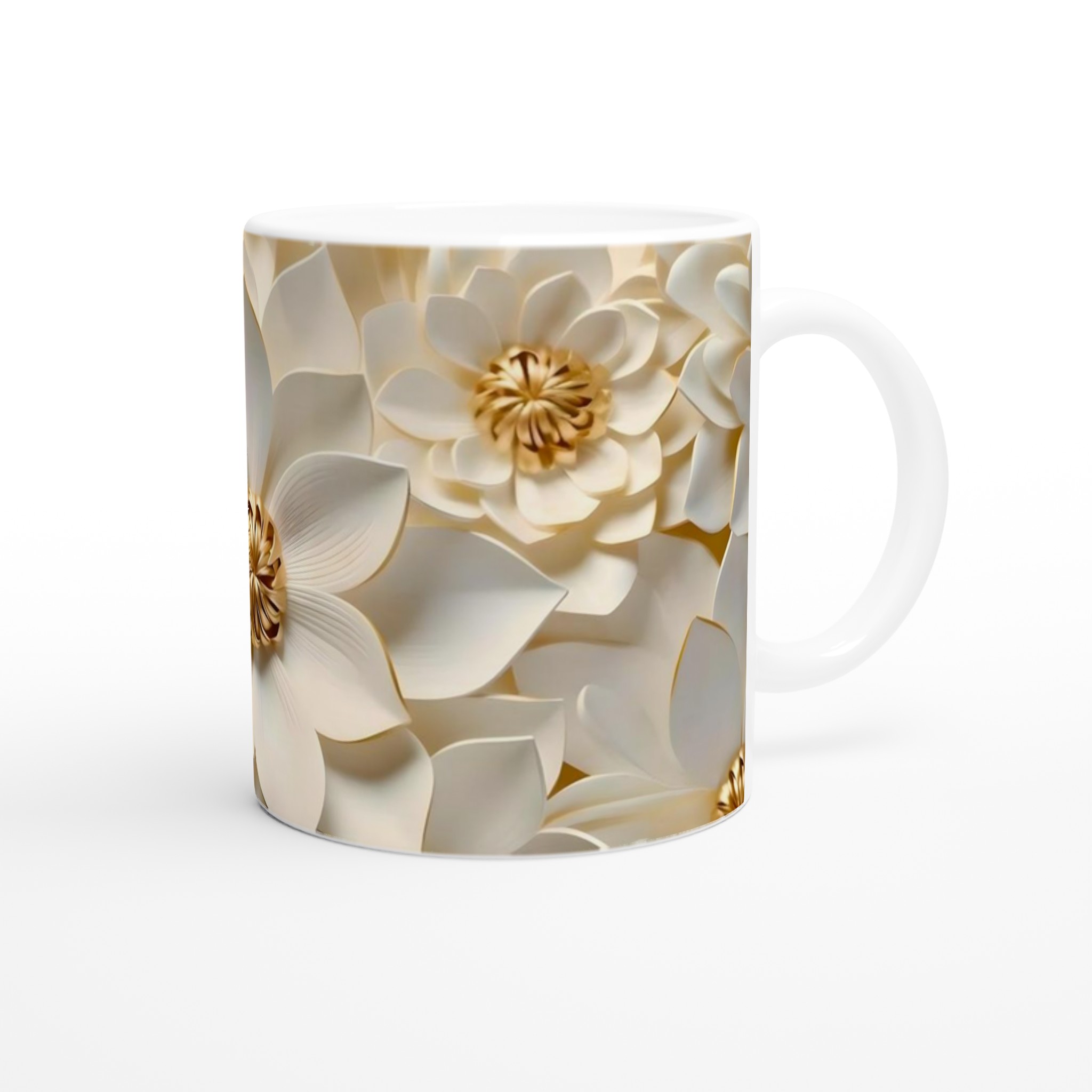 Vit 11oz keramisk mugg med elegant, blomstrande gulddetalj – välj din perfekta färg 9 05b07ace-68ef-4329-886a-48fa95d76ba5