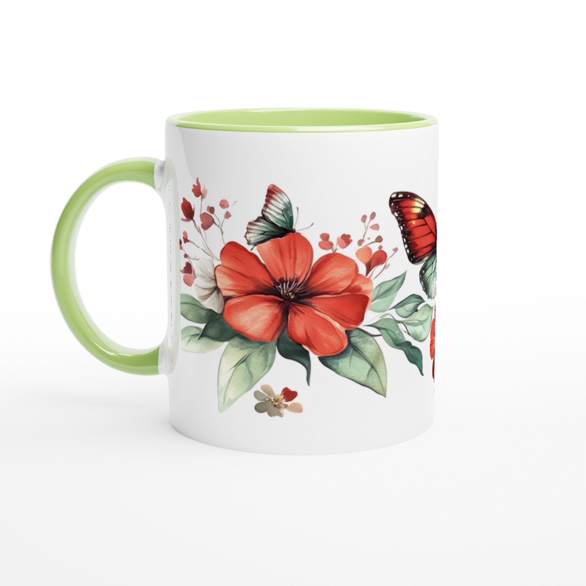 Fjärilsdröm Keramikmugg - Livfulla Akvarellblommor & Fjärilar i Valfri Färg 7 05eb0d7e-452a-4c45-9101-d9199c65f262
