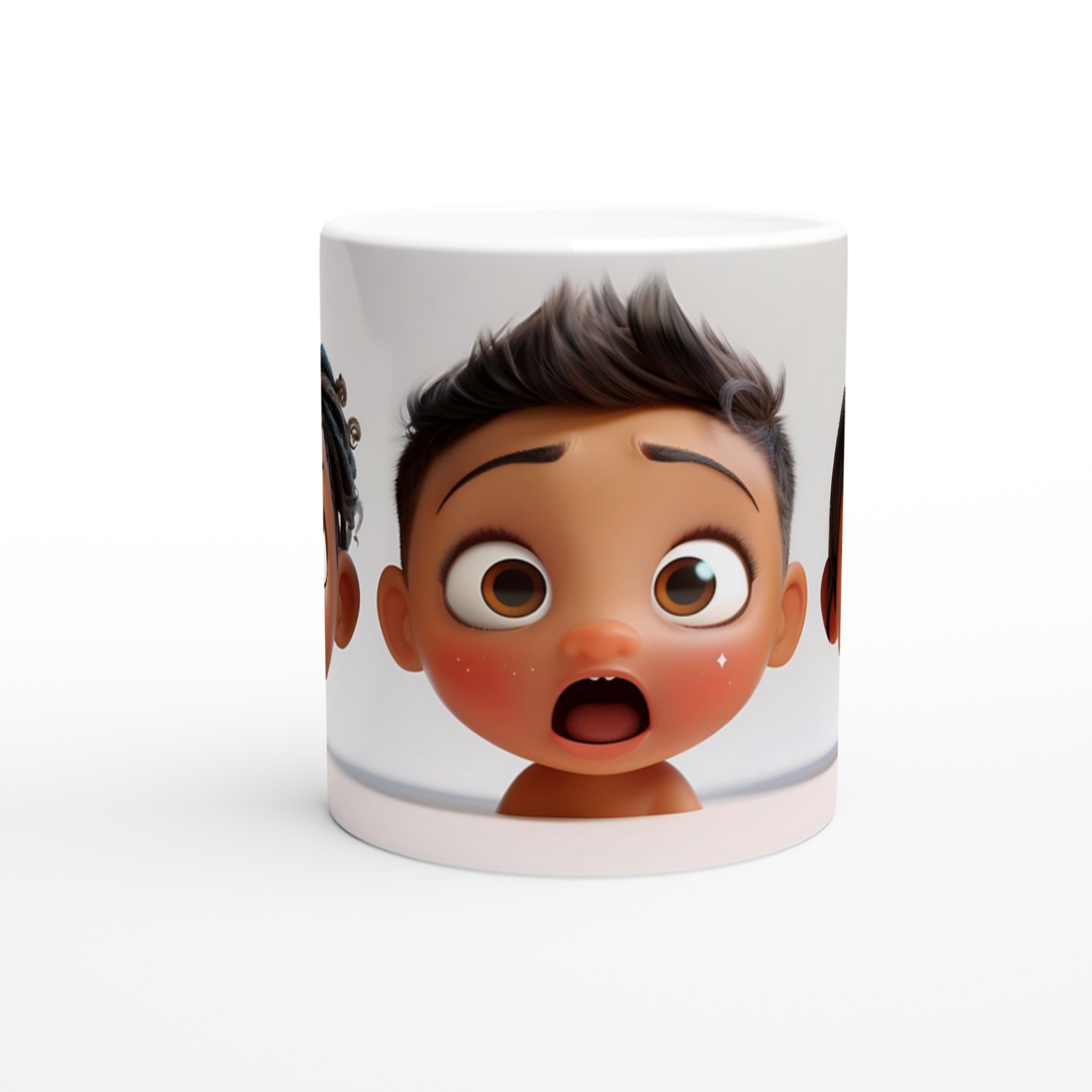 Förvånade Barn Keramisk Mugg - Rolig Kaffemugg med Söta Tecknade Ansikten i 7 Färger 9 06203842-4abf-4773-b5ff-563556d8deef