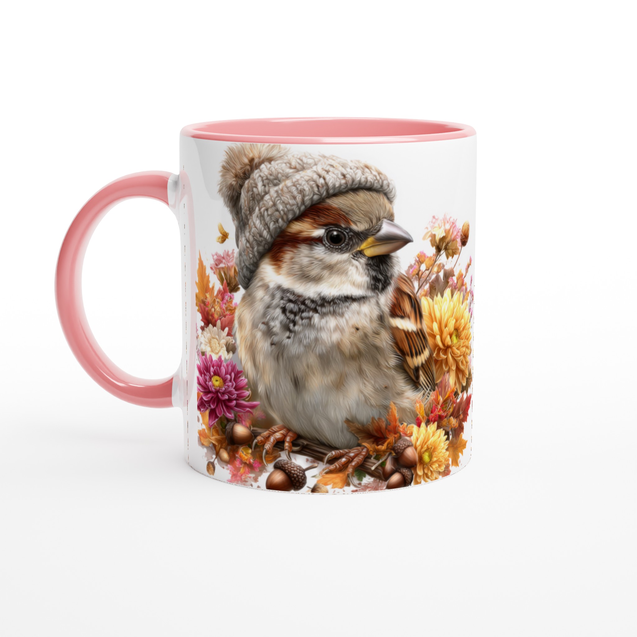 Vit 11oz keramisk mugg med charmigt sparvmotiv och valfri färgpalett 6 0634f061-b87e-477c-88c1-eeac9e0fe779