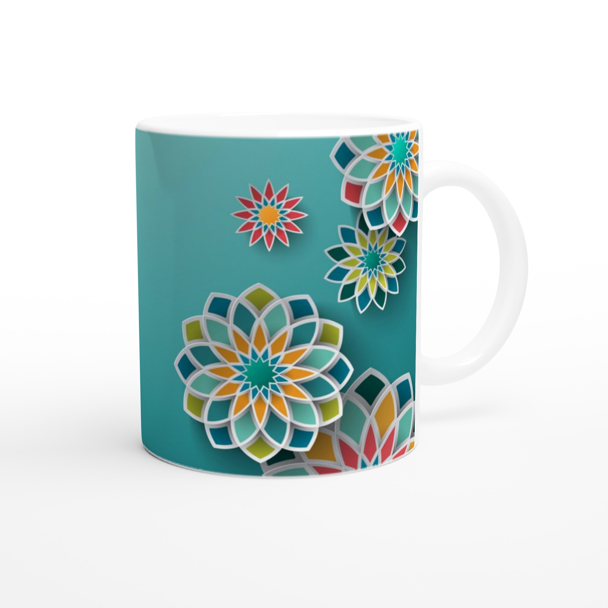 Vit 11oz keramisk mugg med färgstark mönsterdesign i valfri nyans 9 06701206-75a0-49af-8b6f-0c399e140736
