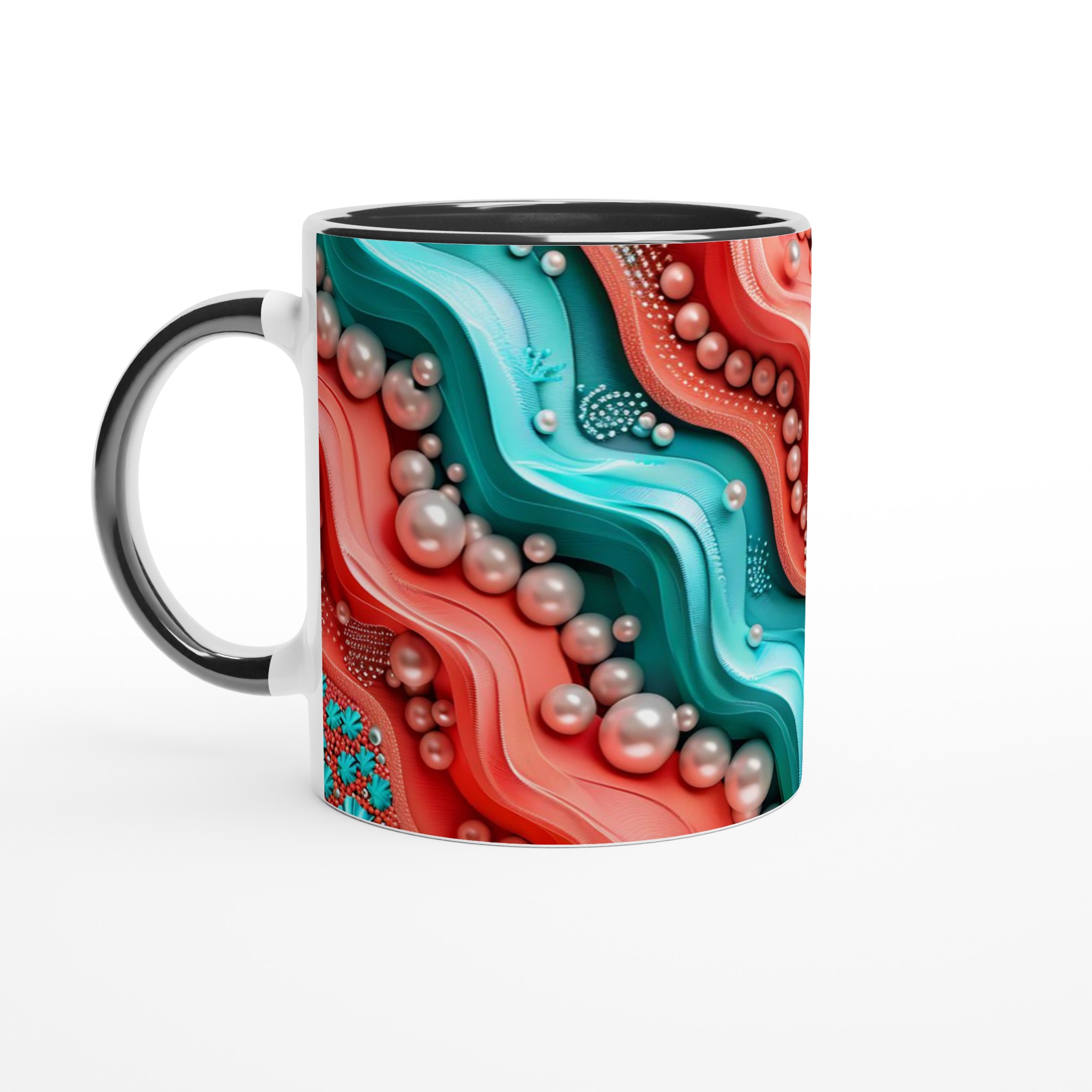 Vit 11oz Keramisk Mugg med Abstrakt Vågmönster i Livfulla Färger – Välj Bland Sju Eleganta Färgalternativ 4 06c9f3ee-72ce-4a7c-99f5-b40b6317ce1f