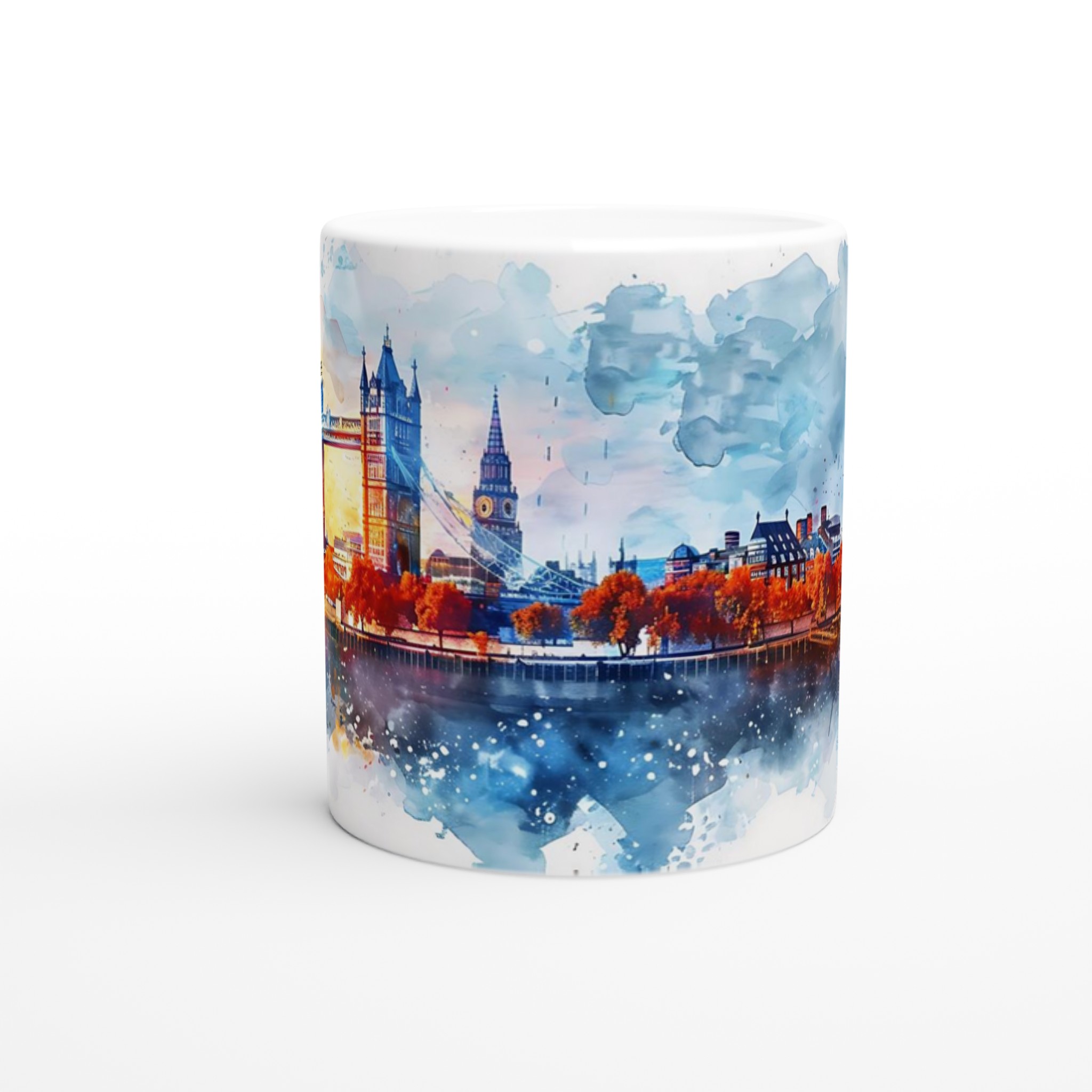 London Watercolor Skyline Mugg – Upplev stadens magi i varje klunk, välj din favoritfärg! 8 06d63307-d2fe-4b45-b219-3590369daba2