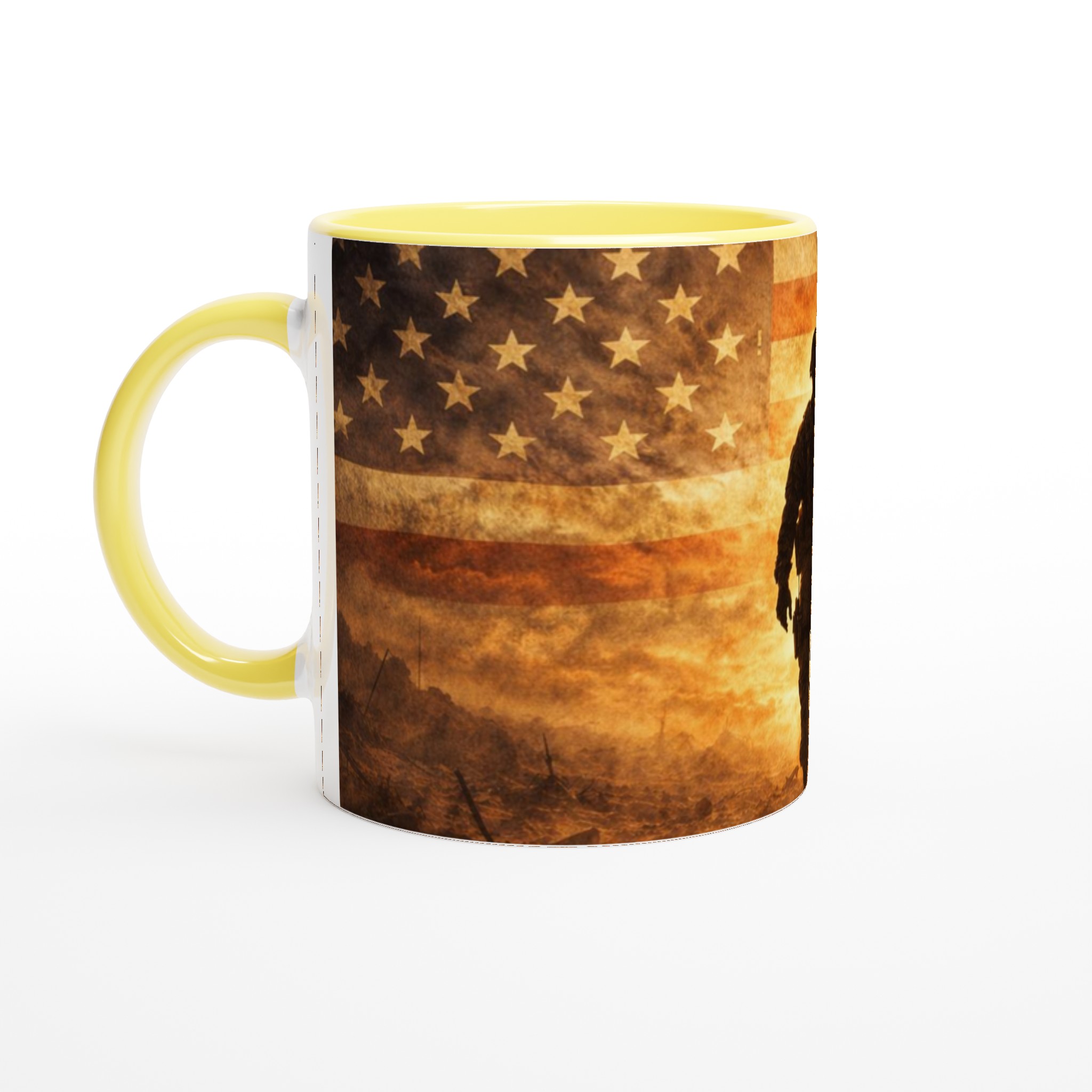 Vit 11oz keramisk mugg med patriotiskt soldatmotiv i flera färgval 3 07298b4b-49c0-4448-a8fc-81de9a85281e