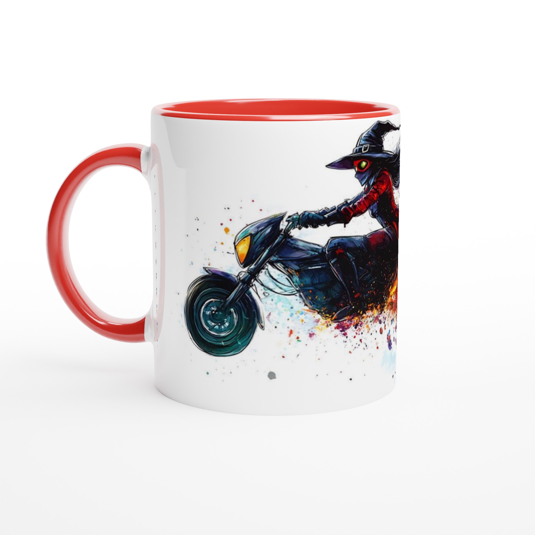 Witch on Fire Motorcycle 11oz Keramisk Mugg – Unikt Motiv i Ditt Val av Färg 5 07405684-ca5b-40f6-b308-417d0542da92