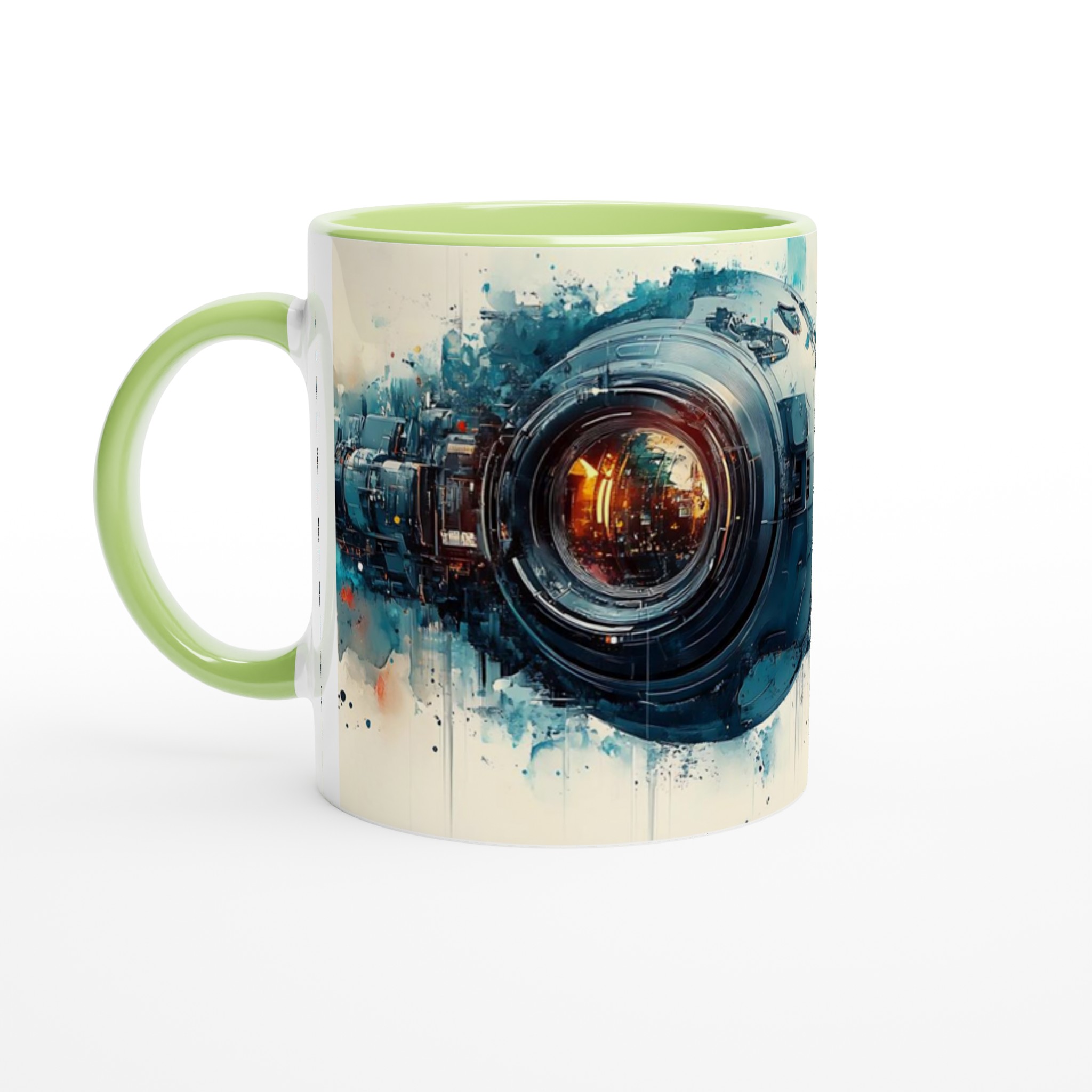 Vit 11oz keramisk mugg med futuristisk rymddesign i flera färger 7 075bcb62-fe42-4cc6-8822-f3754de40cd0