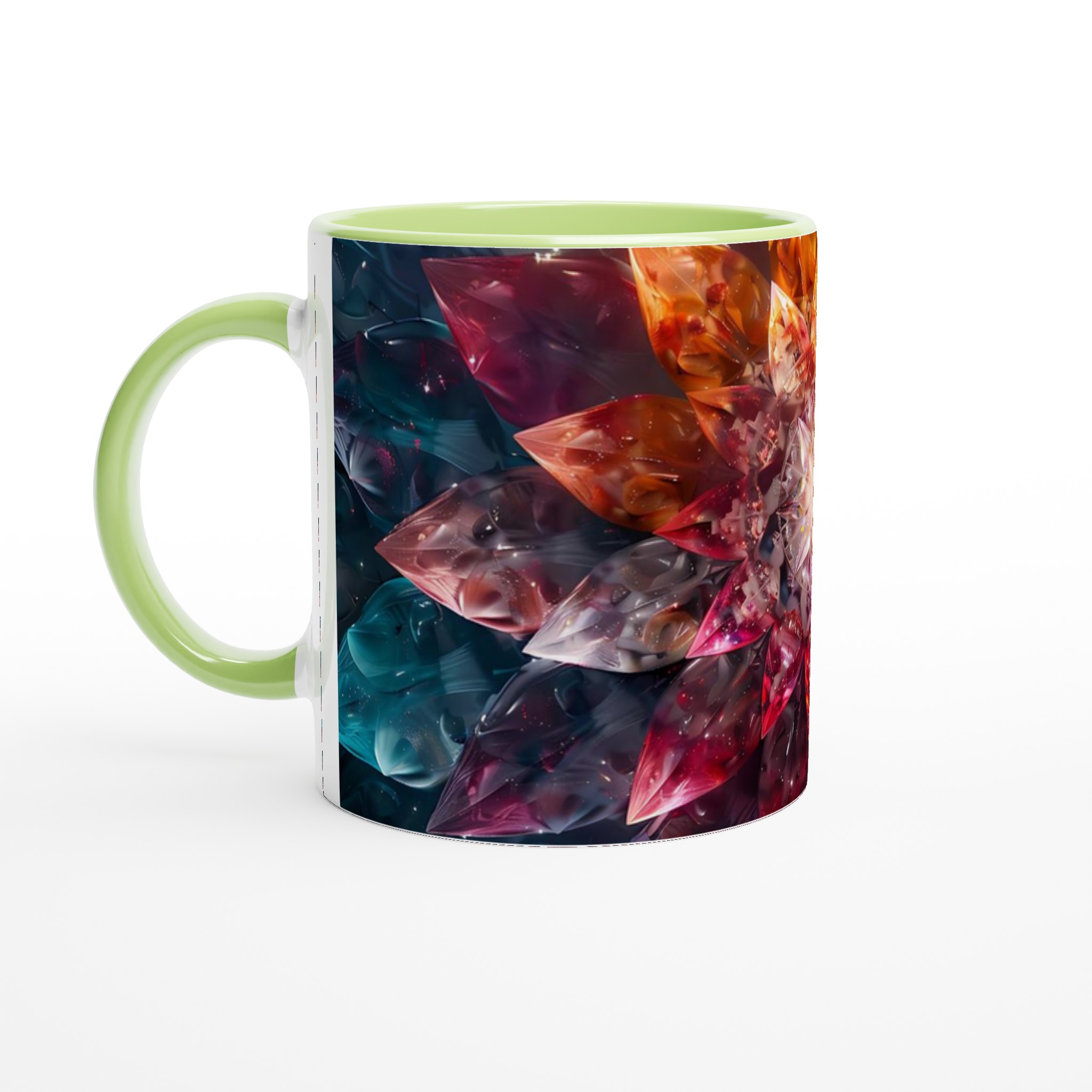 Abstrakt Kristallblomma 11oz Keramisk Mugg – Konstnärligt Tryck för Färgstarka Morgnar 7 0771e0de-5a21-4230-8acd-6fb17cacc034