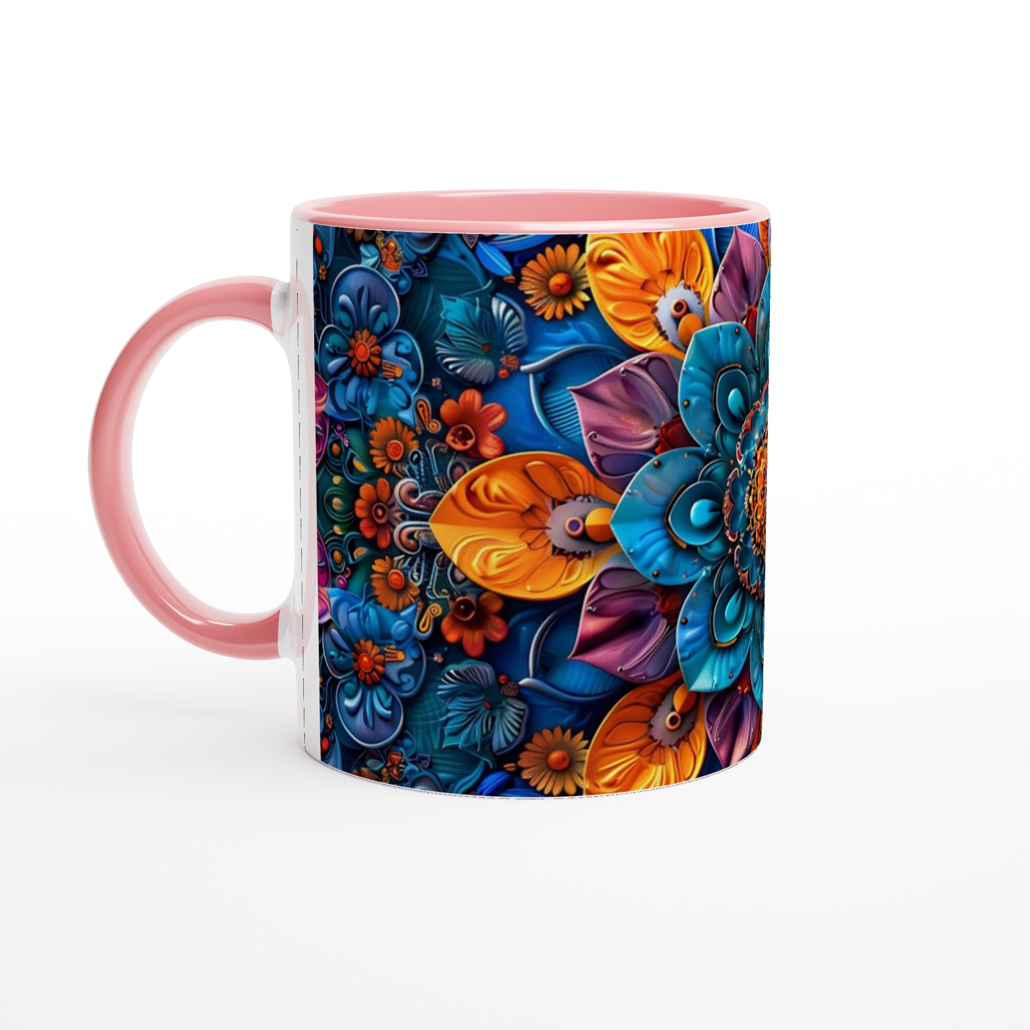 Mångfärgad Floral Mandala 11oz Keramikmugg - Lyxig Design för Din Favoritdryck 6 07a63db2-d3da-44d9-87b7-5428da474df3