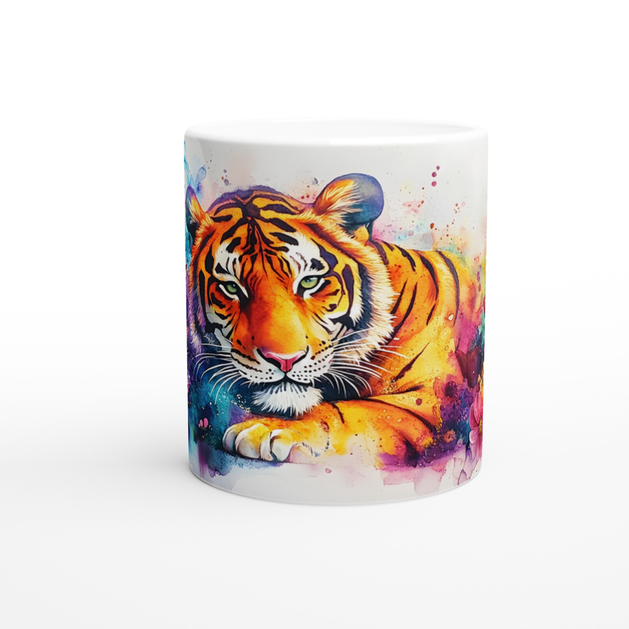 Mångfärgad Akvarell Tiger Mugg – Vibrerande Konst för Din Kaffestund, Välj Din Favoritfärg! 8 07c7204f-89bd-4aa3-b71c-e198fd59e8aa