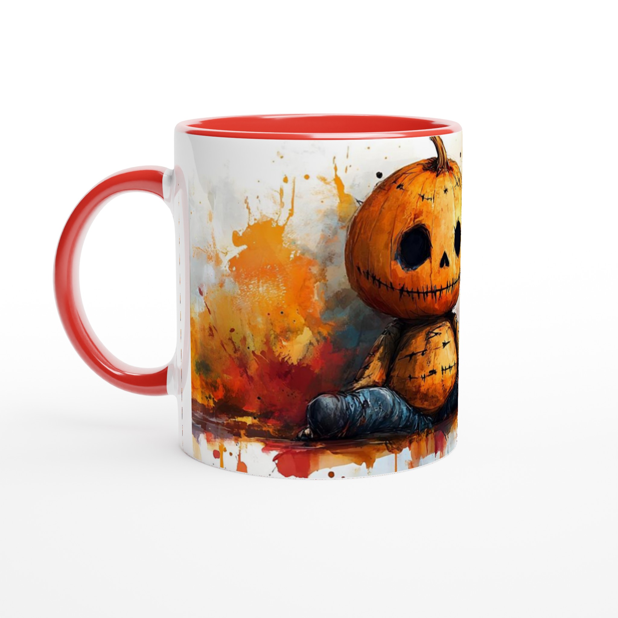 Unik Halloween Pumpa Mugg - Konstnärlig Akvarell Stil 11oz Keramikmugg i Valfri Färg 5 07fd0f20-560b-489d-b1a7-2ce663598bb8
