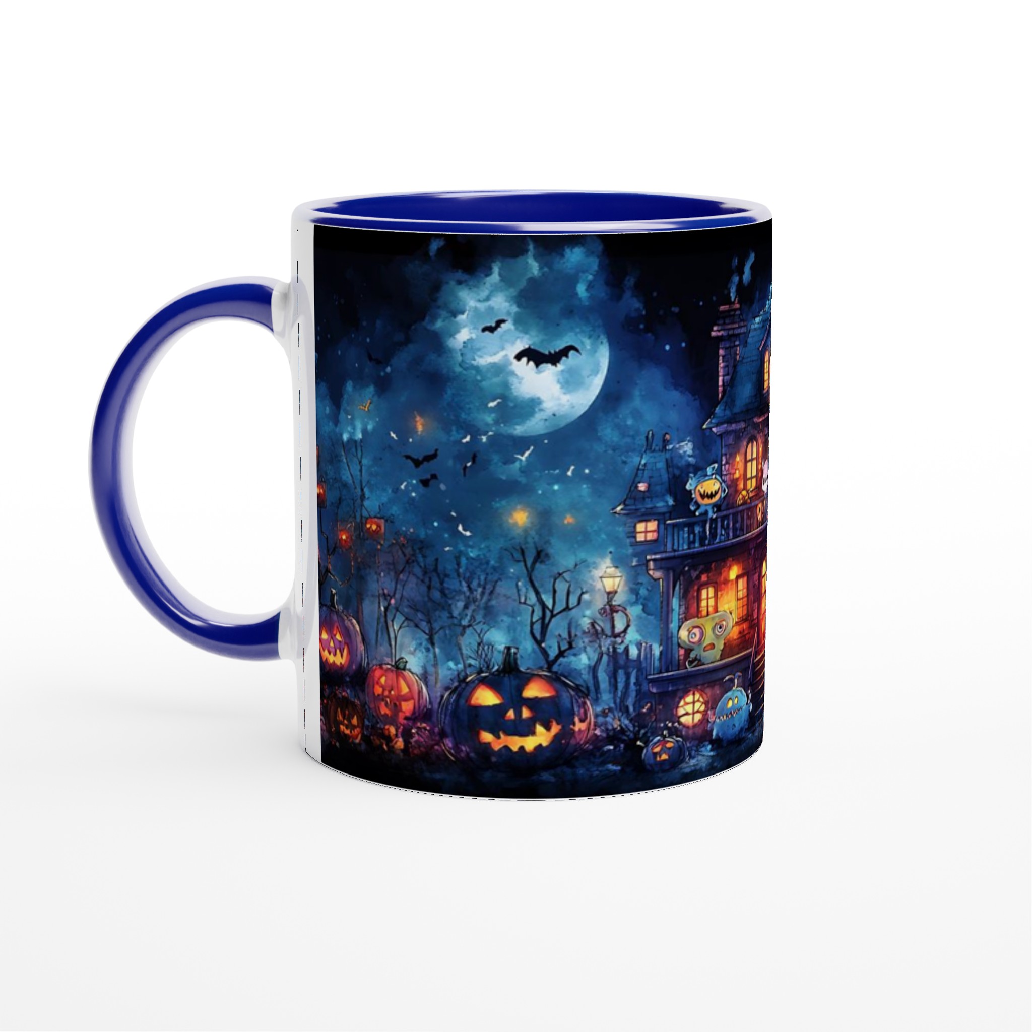 Spooky Fun! Haunted Mansion & Pumpkins 11oz Keramisk Mugg – Välj bland 7 kusliga färger! 2 080d17a1-8129-4d7c-8530-7bc4cb3f24df