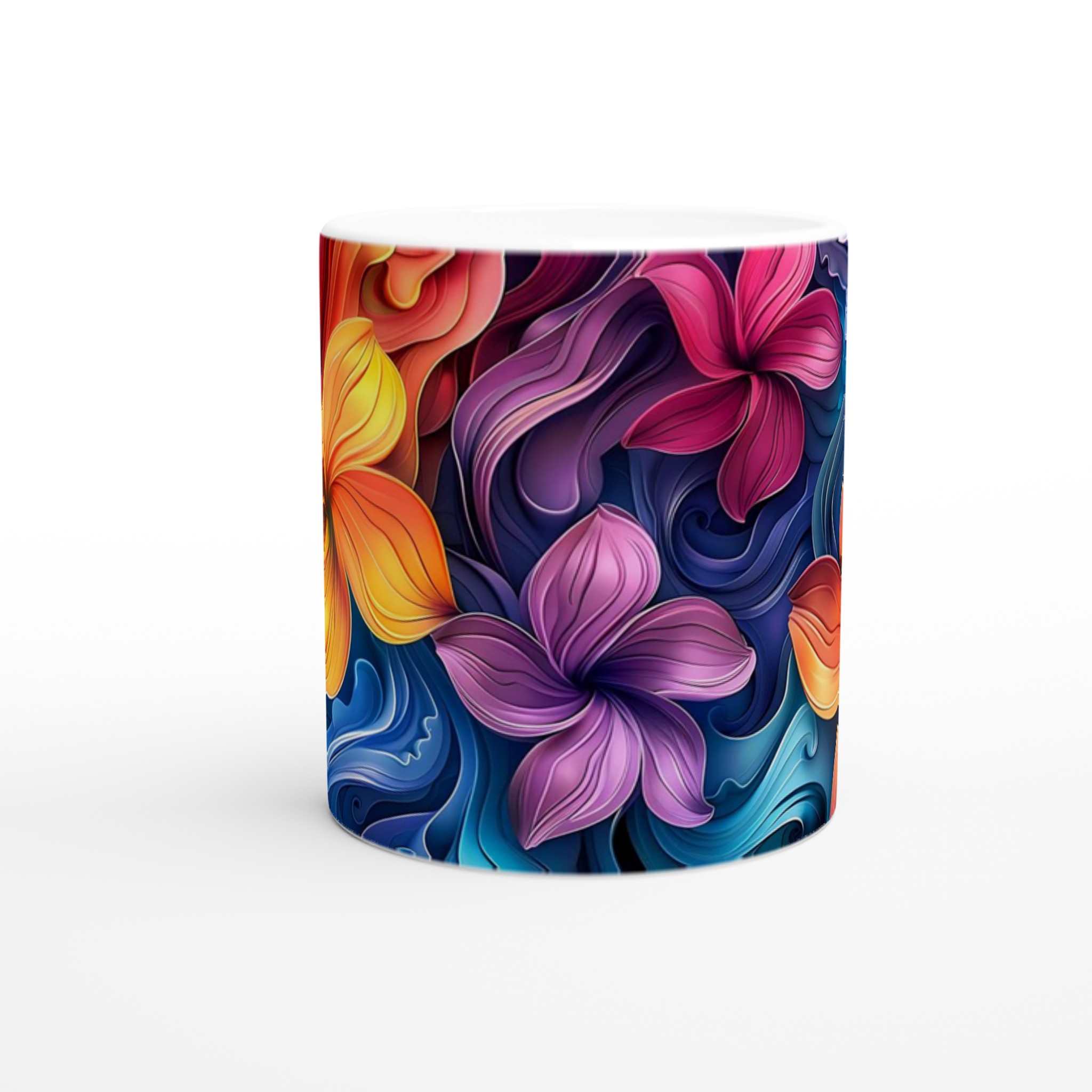 Tropisk Blomsterglädje 11oz Keramikmugg – Vibrerande Färgexplosion i Ditt Val av 7 Nyanser 8 0818de17-0d2f-4ef1-8985-e80457433fb1