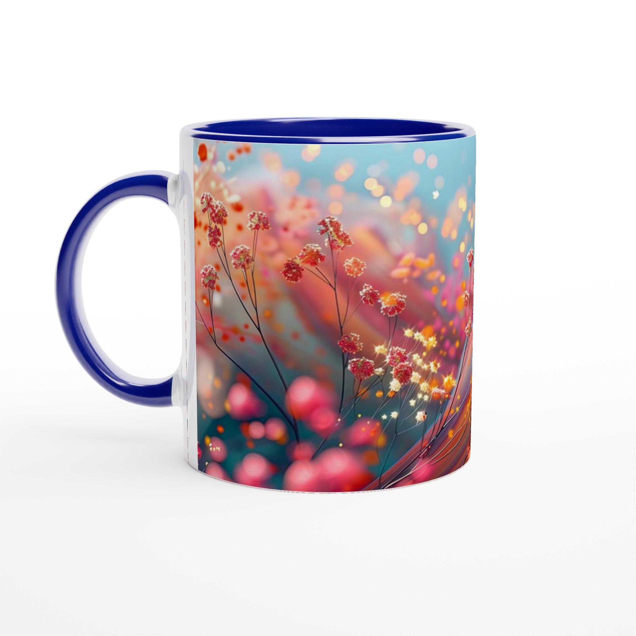 Färgsprakande Blomsterdröm: 11oz Keramikmugg i ditt val av sju livfulla färger 2 08249323-effd-4039-9b75-7ba40ccf5db0