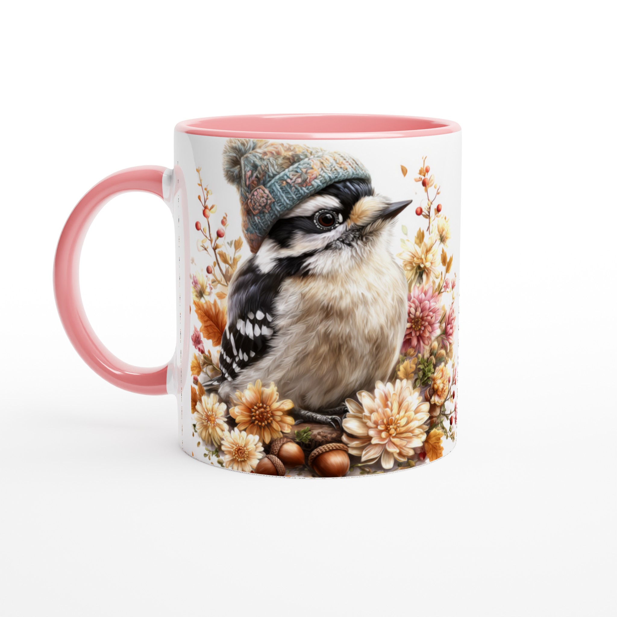 Vit 11oz keramisk mugg med charmigt fågelmotiv och varm höstpalett 6 0849d0a3-239f-4b09-992b-0ac4c80e4001