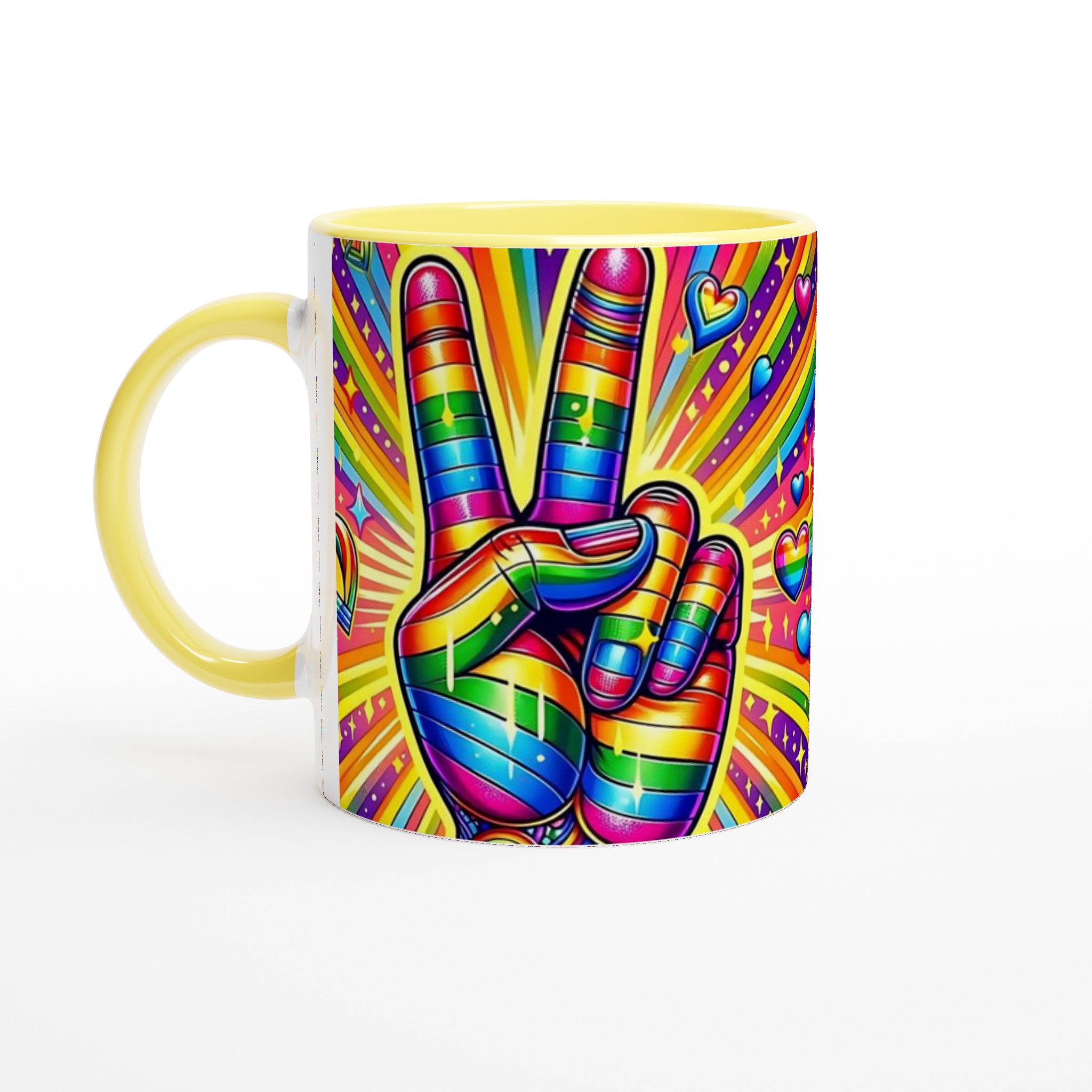 Vit 11oz Keramisk Mugg med Livfull Regnbågsdesign – Välj Bland Sju Färgstarka Nyheter 3 0872cc52-b751-4778-bf70-c2687a0a8641