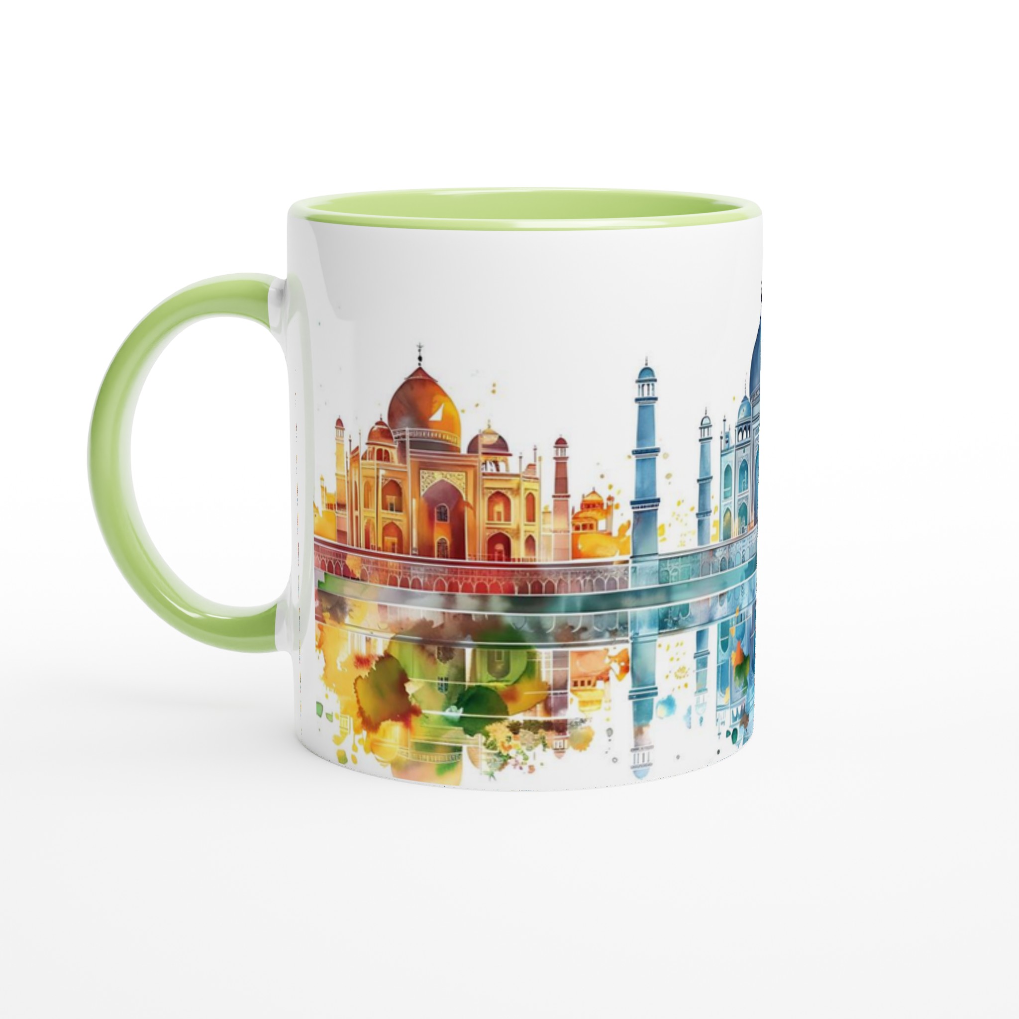 Mångfärgad Taj Mahal Mugg - Akvarell Kollektion 11oz Keramikmugg i ditt val av 7 nyanser 7 08730eb2-705e-4f4b-bf8f-ad3877e8b272