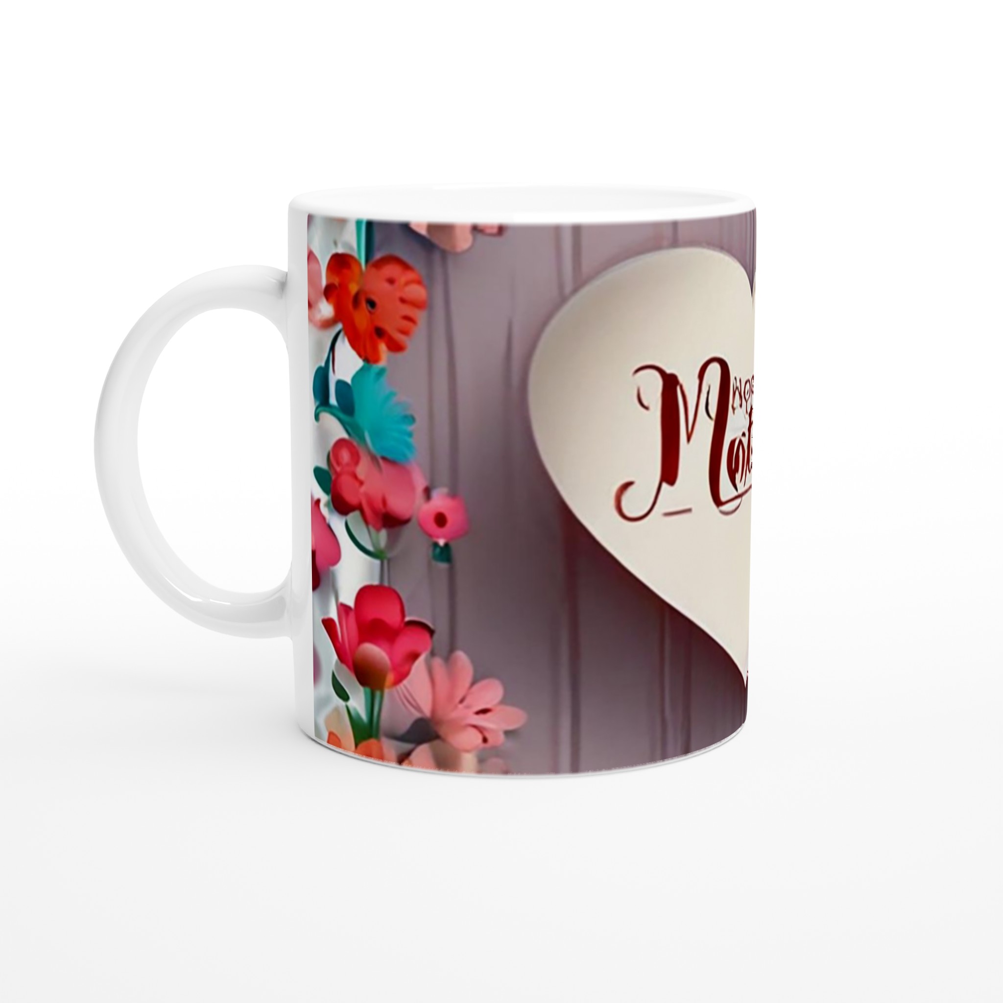 Vit 11oz keramisk mugg med hjärta och blomsterdesign – välj din perfekta färg 1 0883a8ef-c0f4-4a27-b053-7de0c703db9f