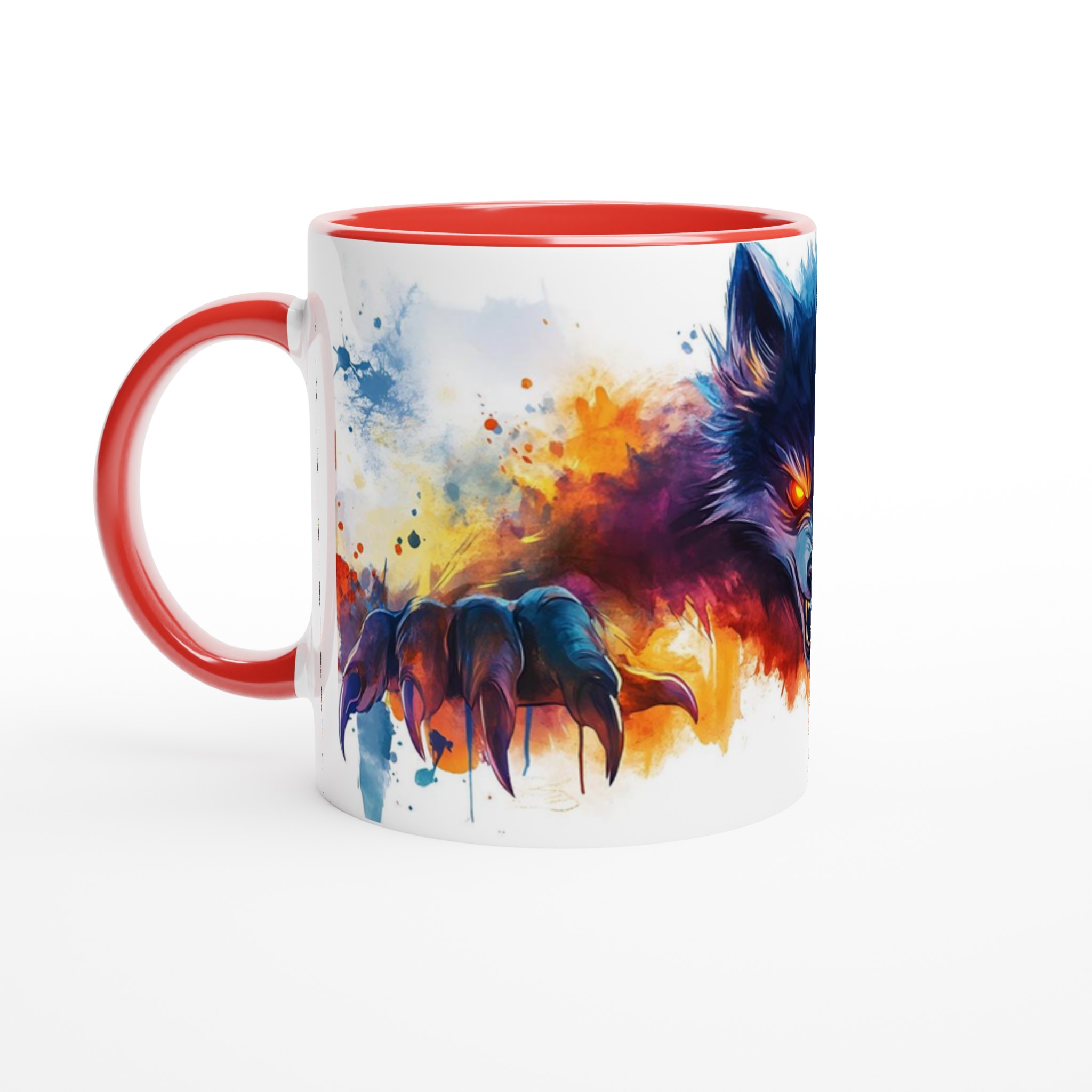 Mörk Varg Akvarell Mugg - Eldiga Ögon & Klor, 11oz Keramikmugg i ditt val av färg 5 08a45a68-77a7-49d9-8446-62374ef1446f