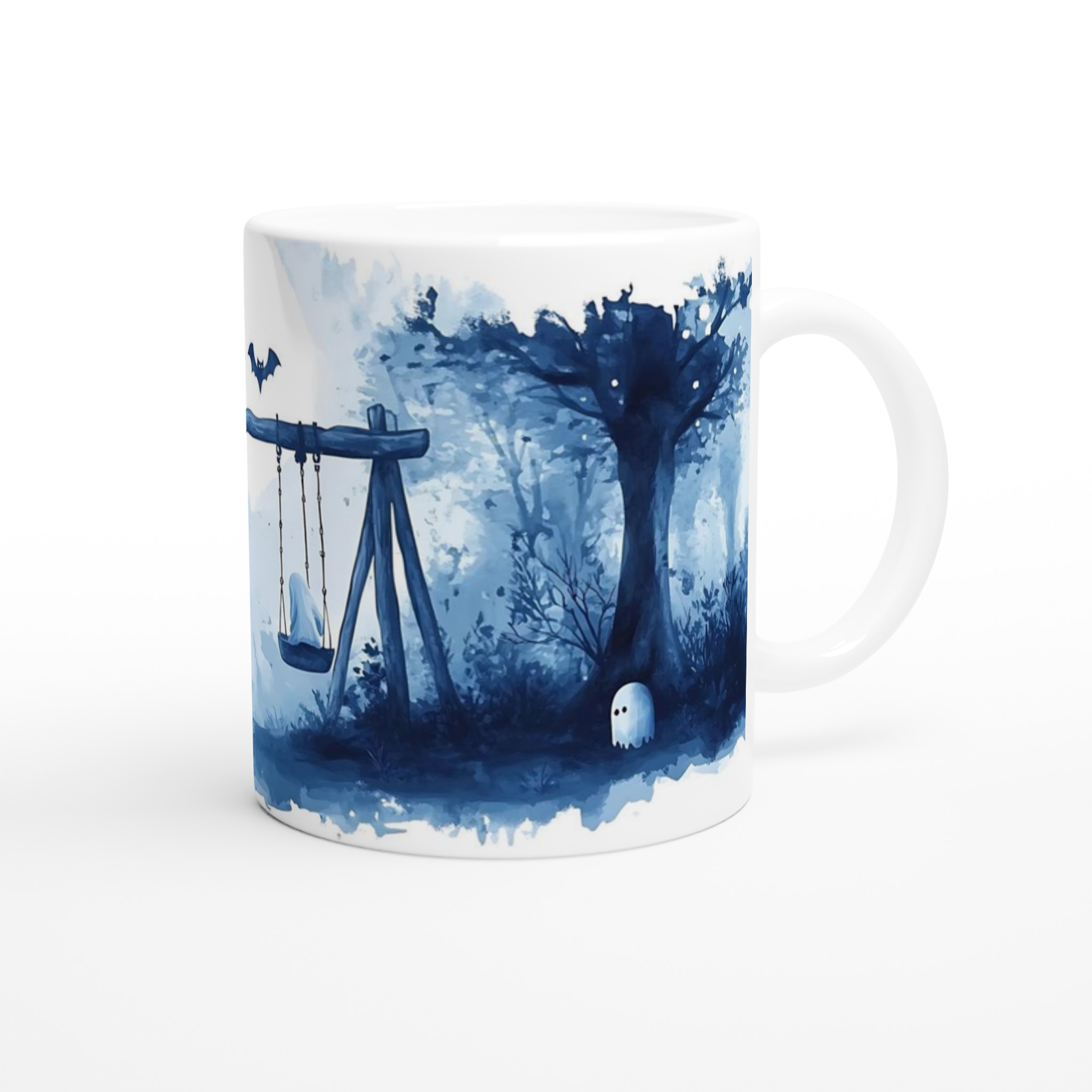 Mystisk Månesken Mugg – Spökliknande Motiv på 11oz Keramik, Välj Din Favoritfärg! 9 0907ea34-773e-4436-8cfb-b3c58e5f8428