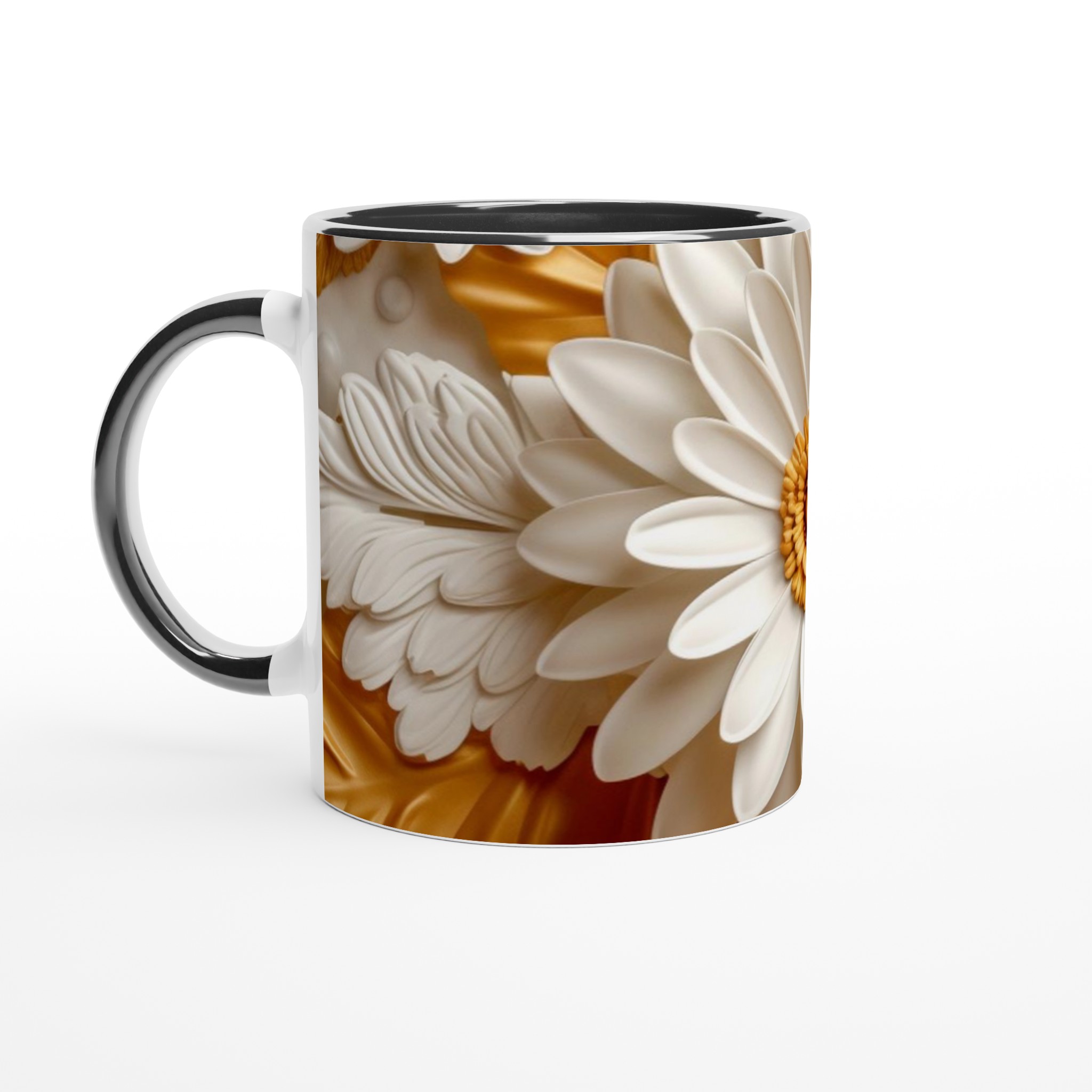 Elegant Vit 11oz Keramisk Mugg med Gyllene Blommotiv – Välj Din Favoritfärg 4 09141050-b515-4934-93e7-fc525dbf02e9