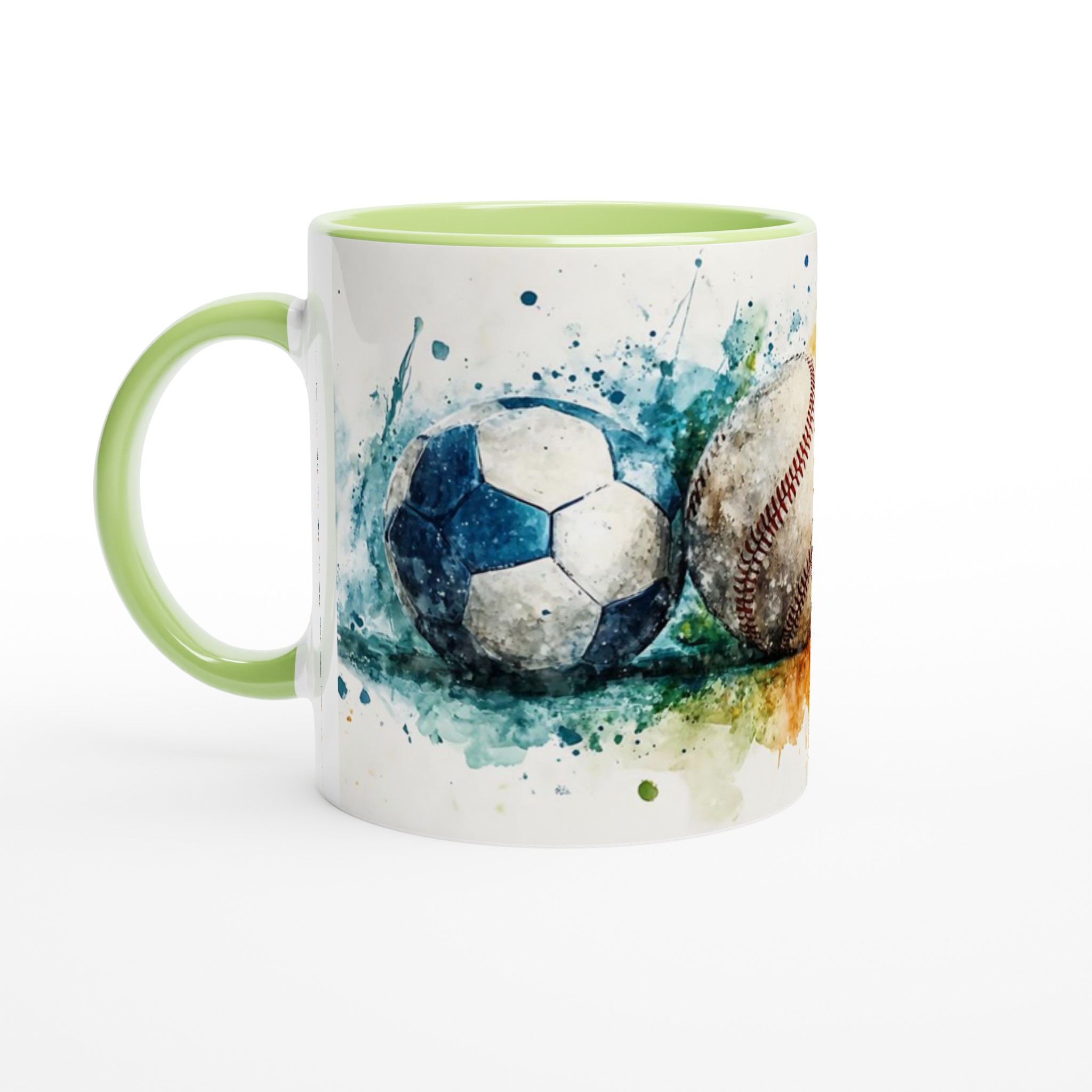 Vit 11oz keramisk mugg med sportig splash i livfulla färger 7 0929d848-25a4-420e-ab29-9176f7e67d31