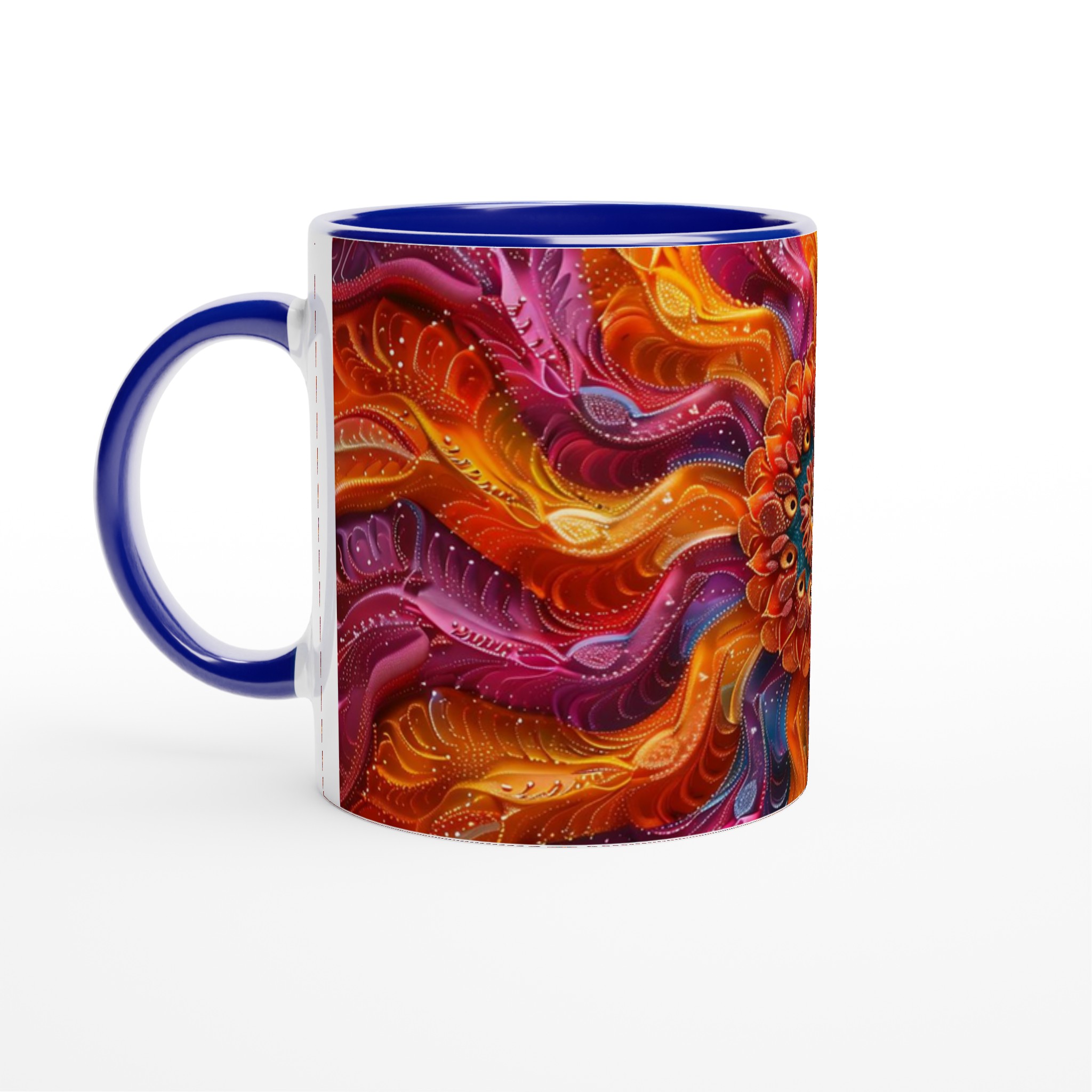 Abstrakt Mandala Keramikmugg - 11oz, Välj Bland Flera Levande Färger 2 092f7079-a449-4eb6-ad29-86d0d8a7d74b