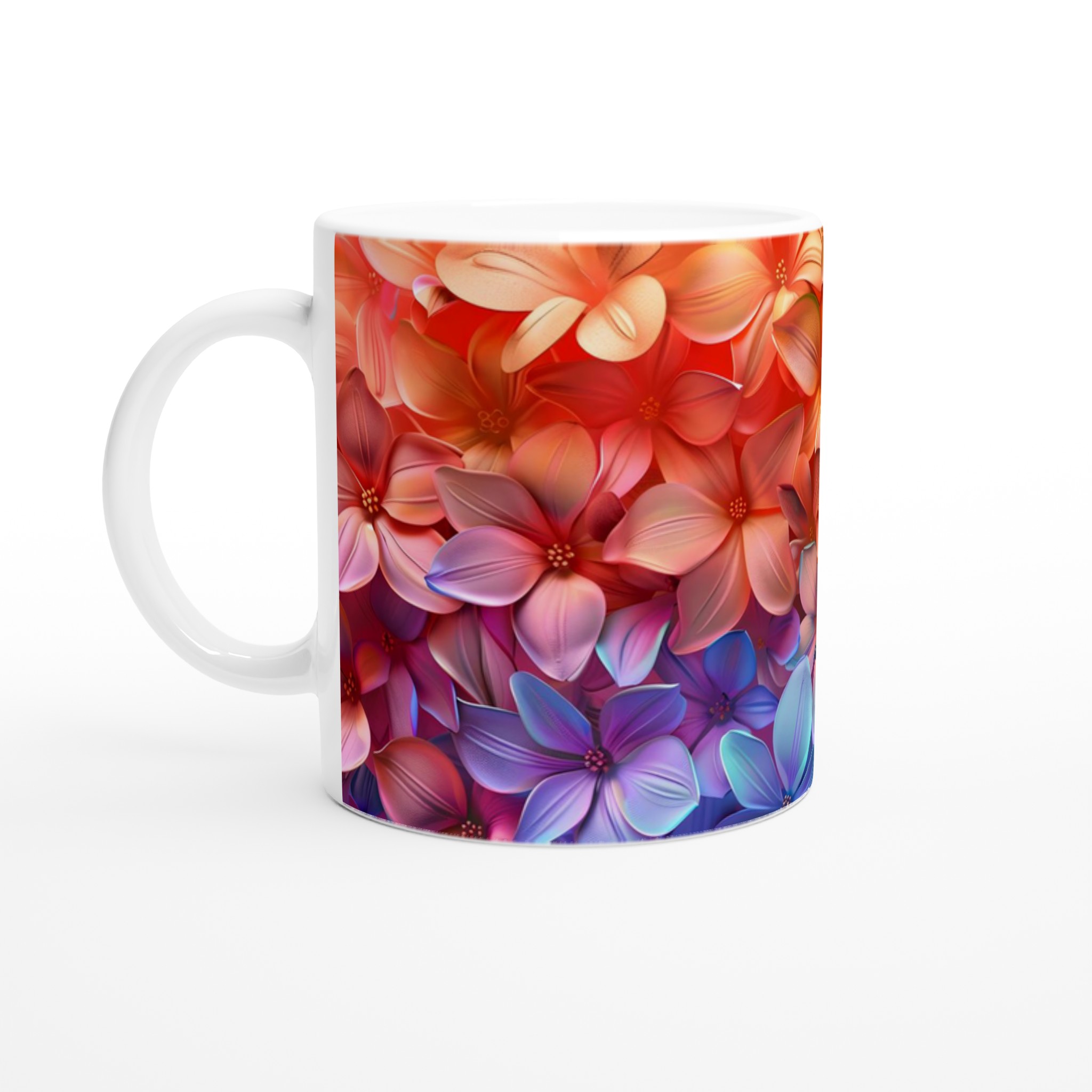 Färgsprakande Blomstermugg – 11 oz Keramisk Kaffemugg i Ditt Val av 7 Livfulla Nyanser 1 0937f561-751f-45b2-ba85-9d87cafb54be