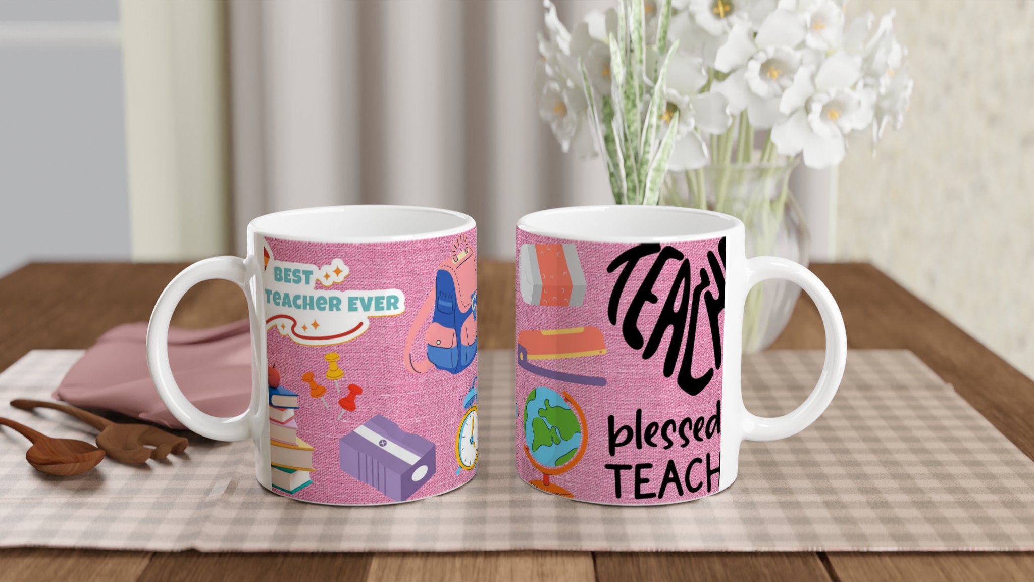 Vit 11oz keramisk mugg – Hyllning till lärare i sju färgstarka keramikhöljen 10 0989508d-36c3-4c43-a01b-4e720de13c0a