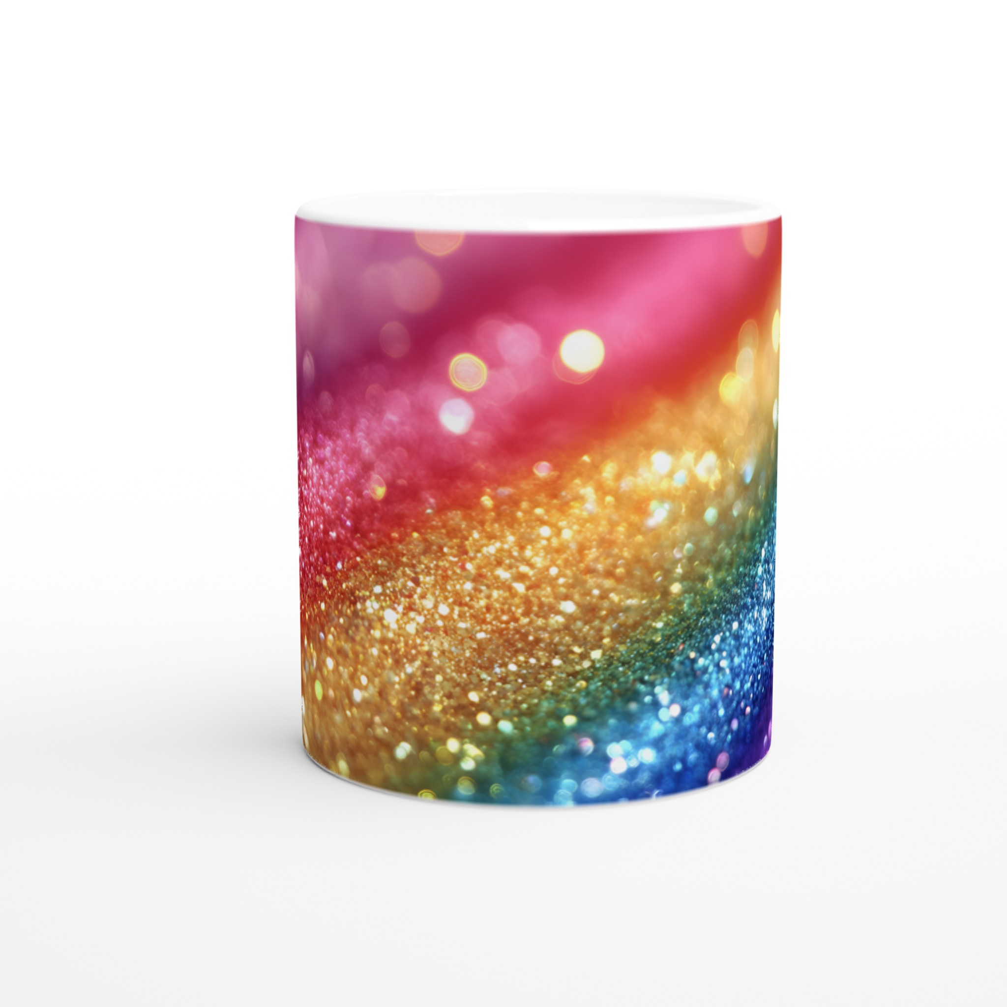 Glittrande Regnbågsfärgade 11oz Keramisk Mugg – Lysande Design i Ditt Val av 7 Färger 8 09a39af5-f973-44c4-9390-f67b15775c11