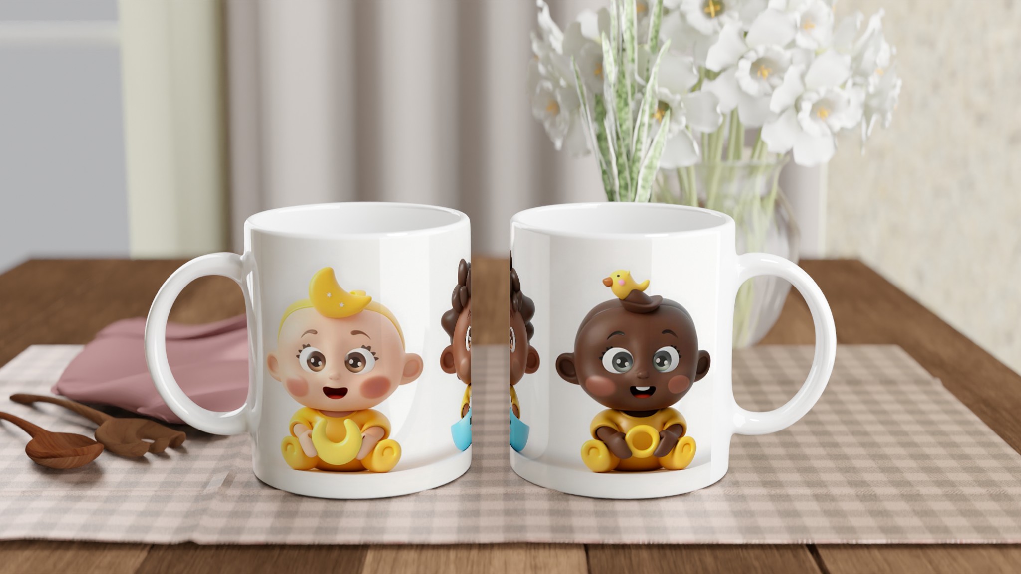 Söta Babyvänner 11oz Keramikmugg – En Charmig Gåva i Valfri Färg! 10 09ac0573-9744-4a2b-a25e-094ce3e85d7d