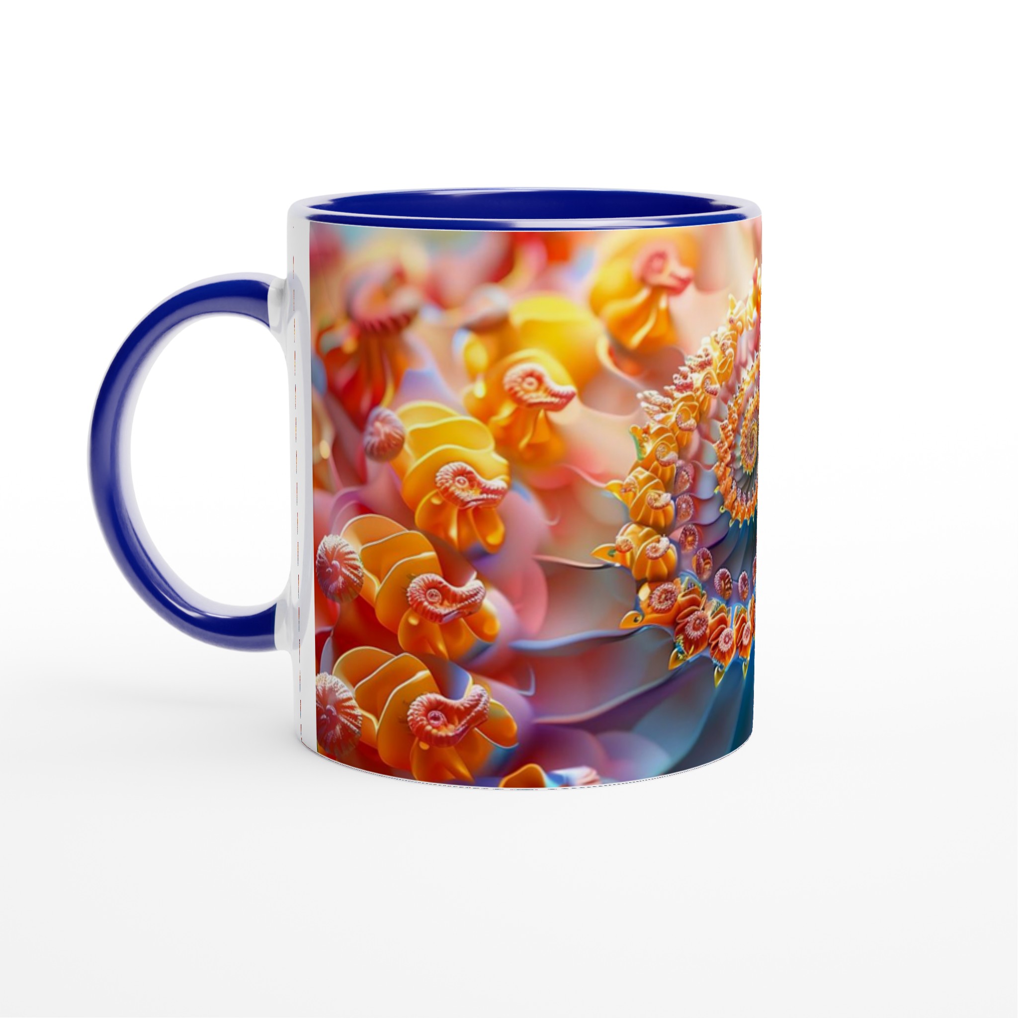 Abstrakt Fraktal Konst Mugg – 11oz Keramisk Kaffekopp i Klara Färger 2 09dbc394-8a48-47cb-9fa5-1a0ebfb16a98